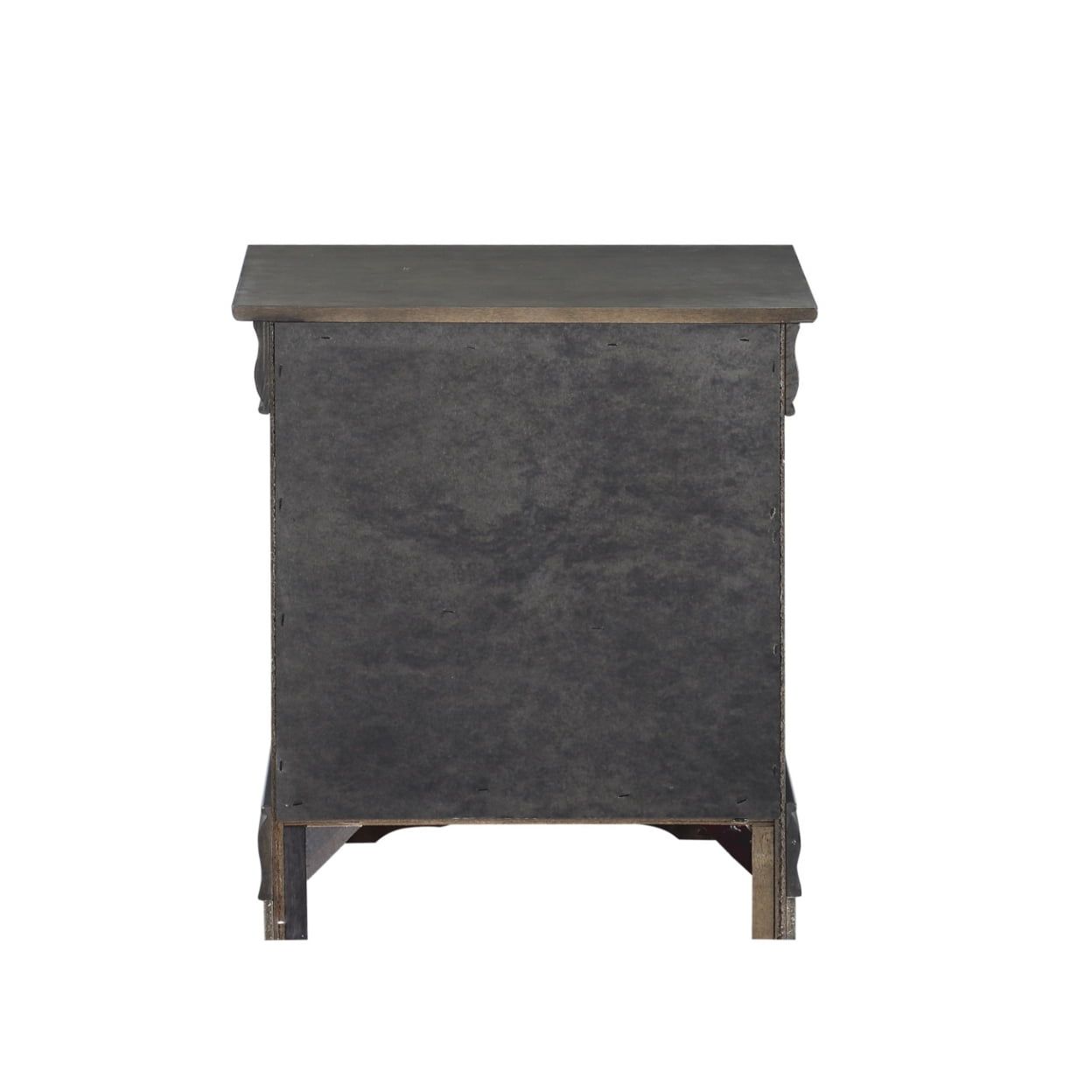 Dark Gray Brushed Finish 2-Drawer Nightstand