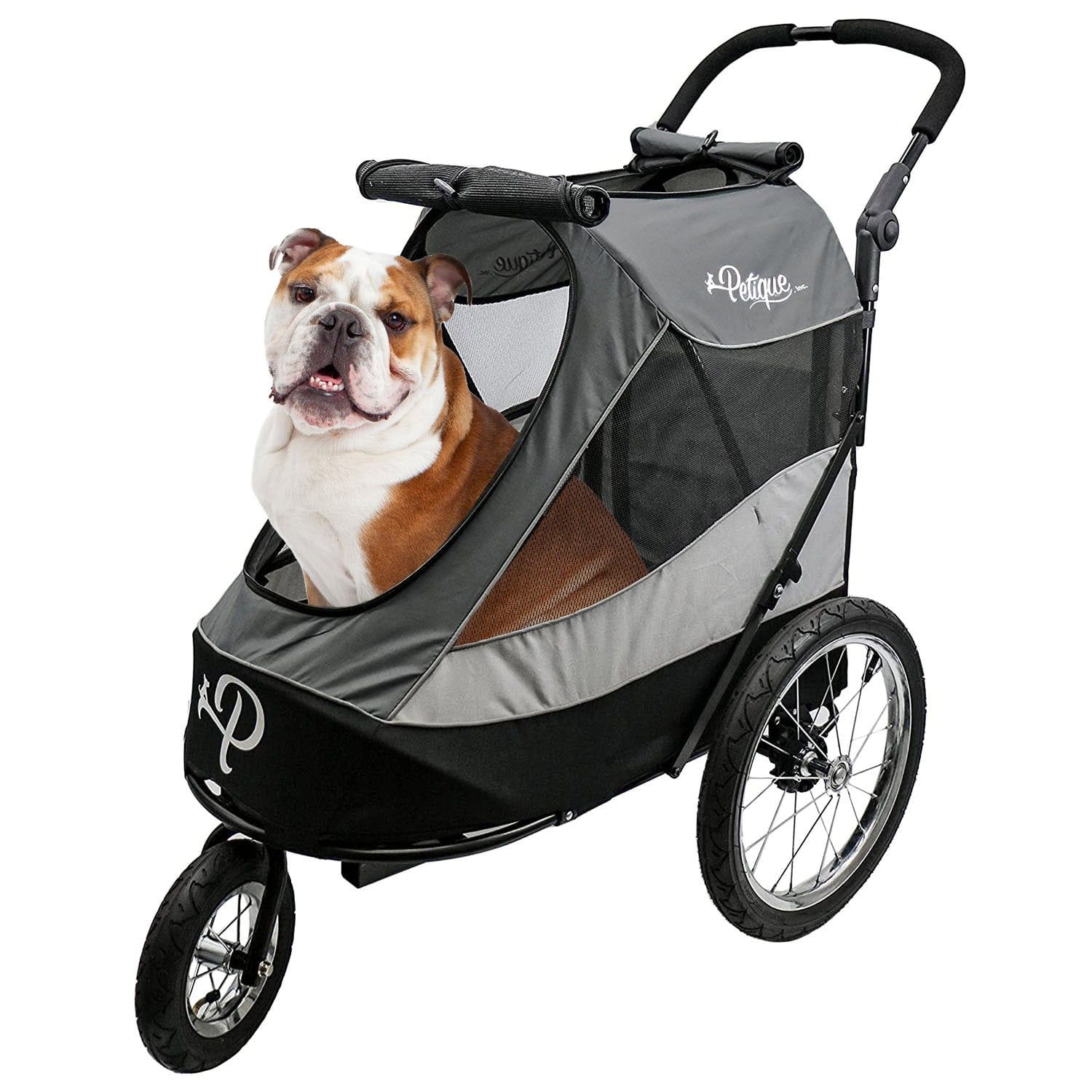 Space Gray Medium Pet Jogger with Shock Absorbing Wheels