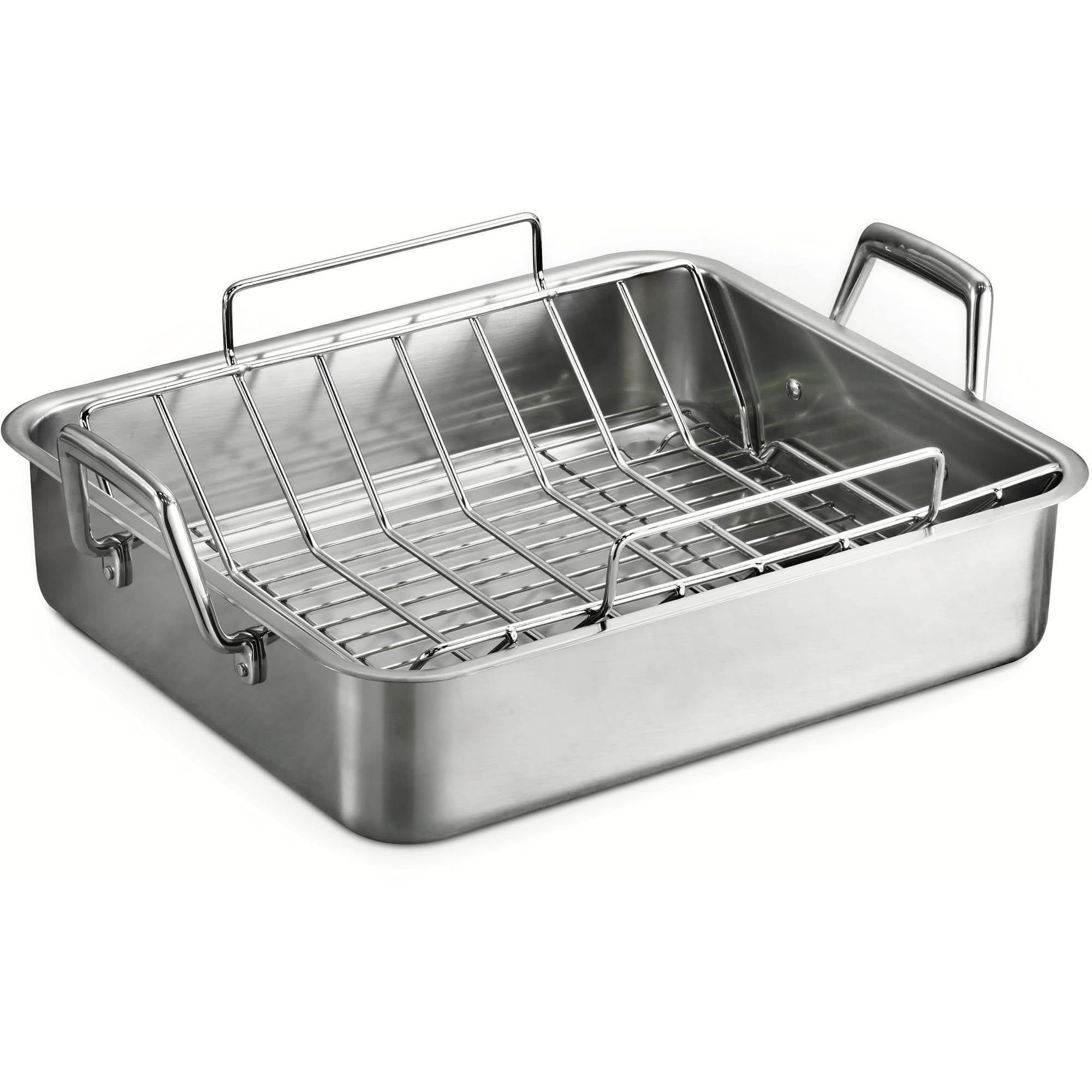 16.5" Stainless Steel Deep Roasting Pan with V-Rack