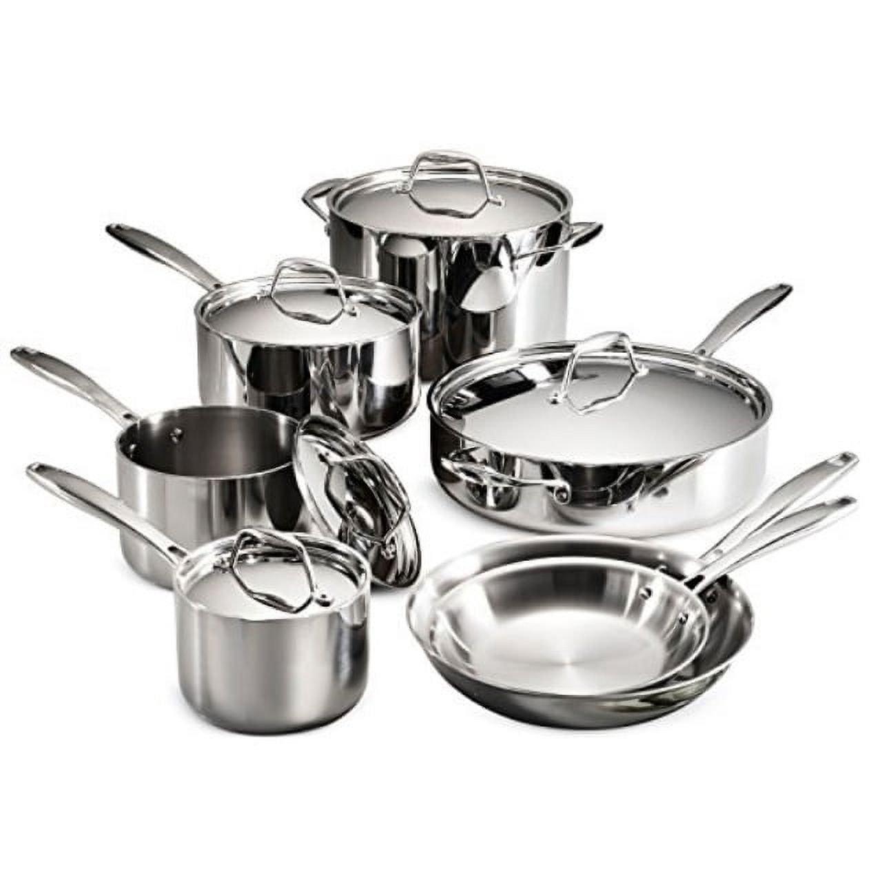 Tri-Ply Stainless Steel 12-Piece Cookware Set with Lids