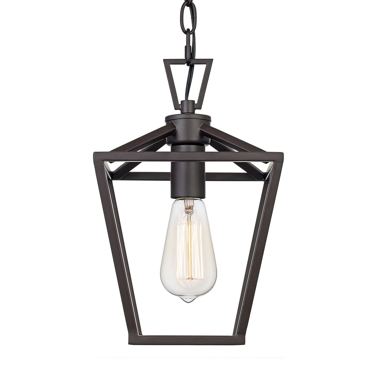 Lacey 8" Rubbed Oil Bronze Farmhouse Mini Pendant Light