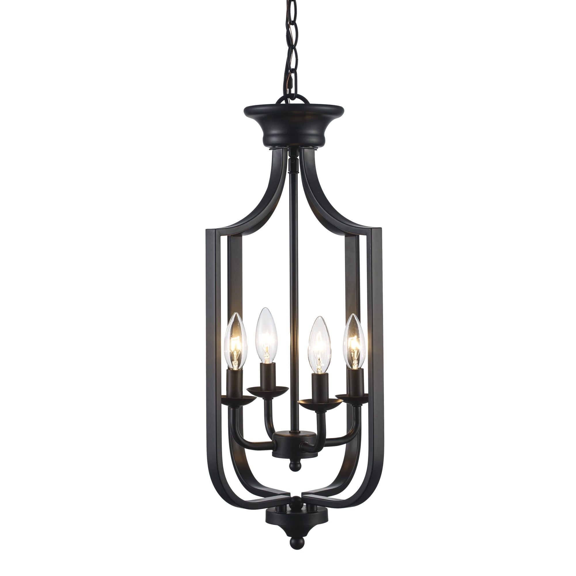 Matte Black Glass 22" LED Pendant Light