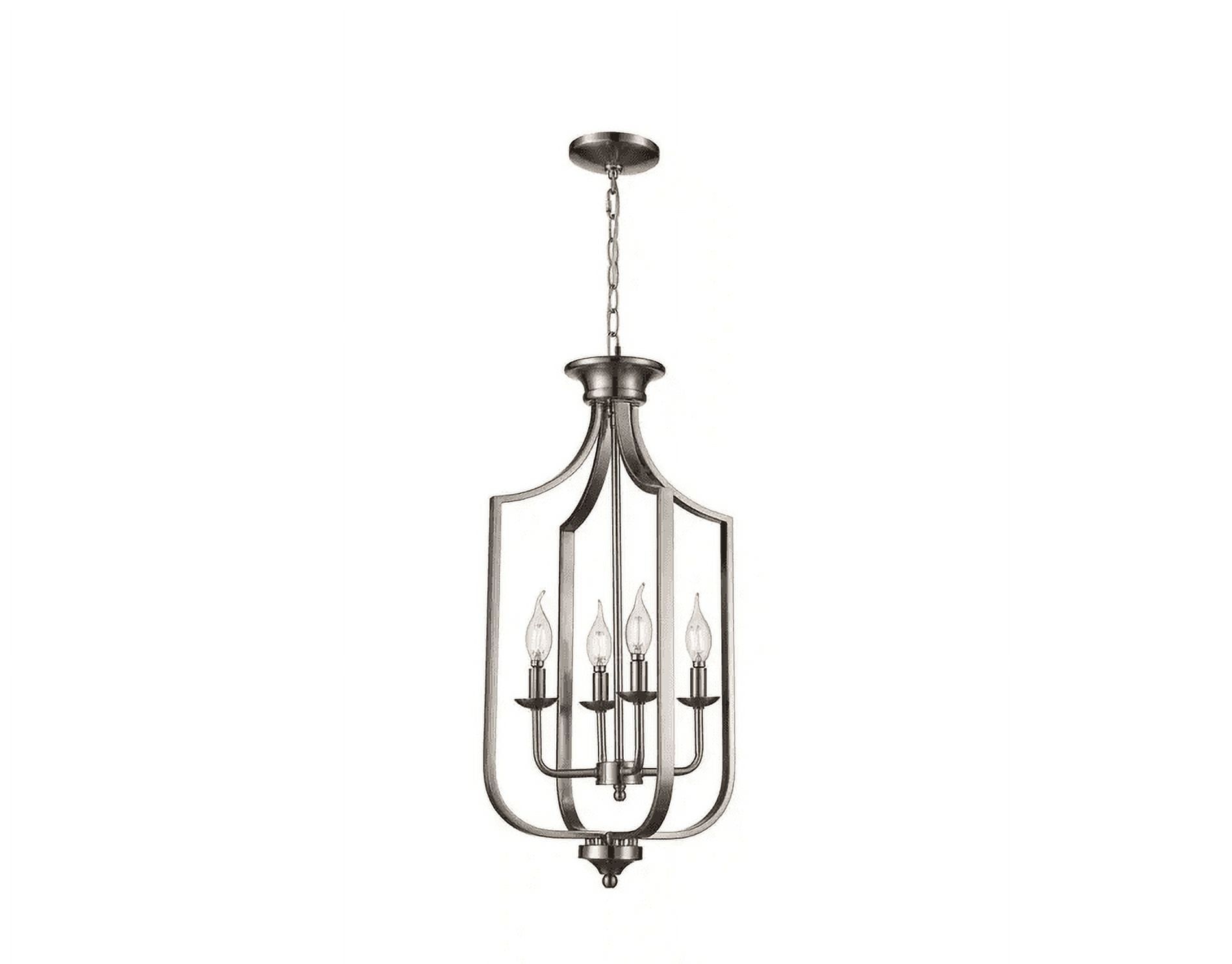 Hillcrest Brushed Nickel 4-Light Industrial Pendant 13.75"W