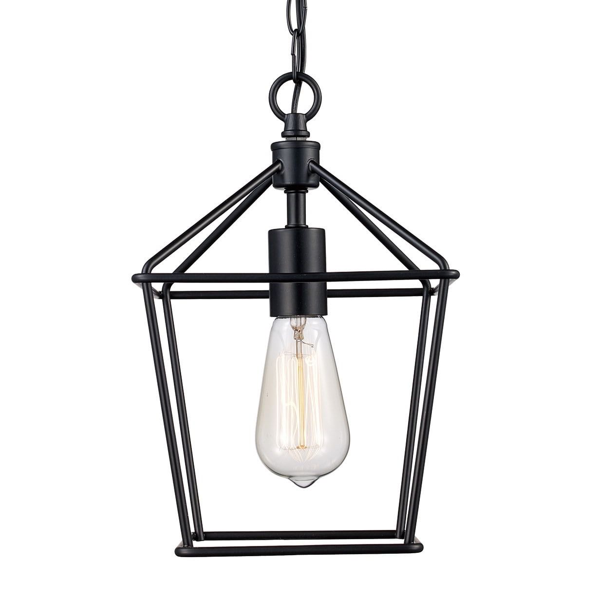 Lacey Too Farmhouse Industrial 8" Black Mini Pendant Light