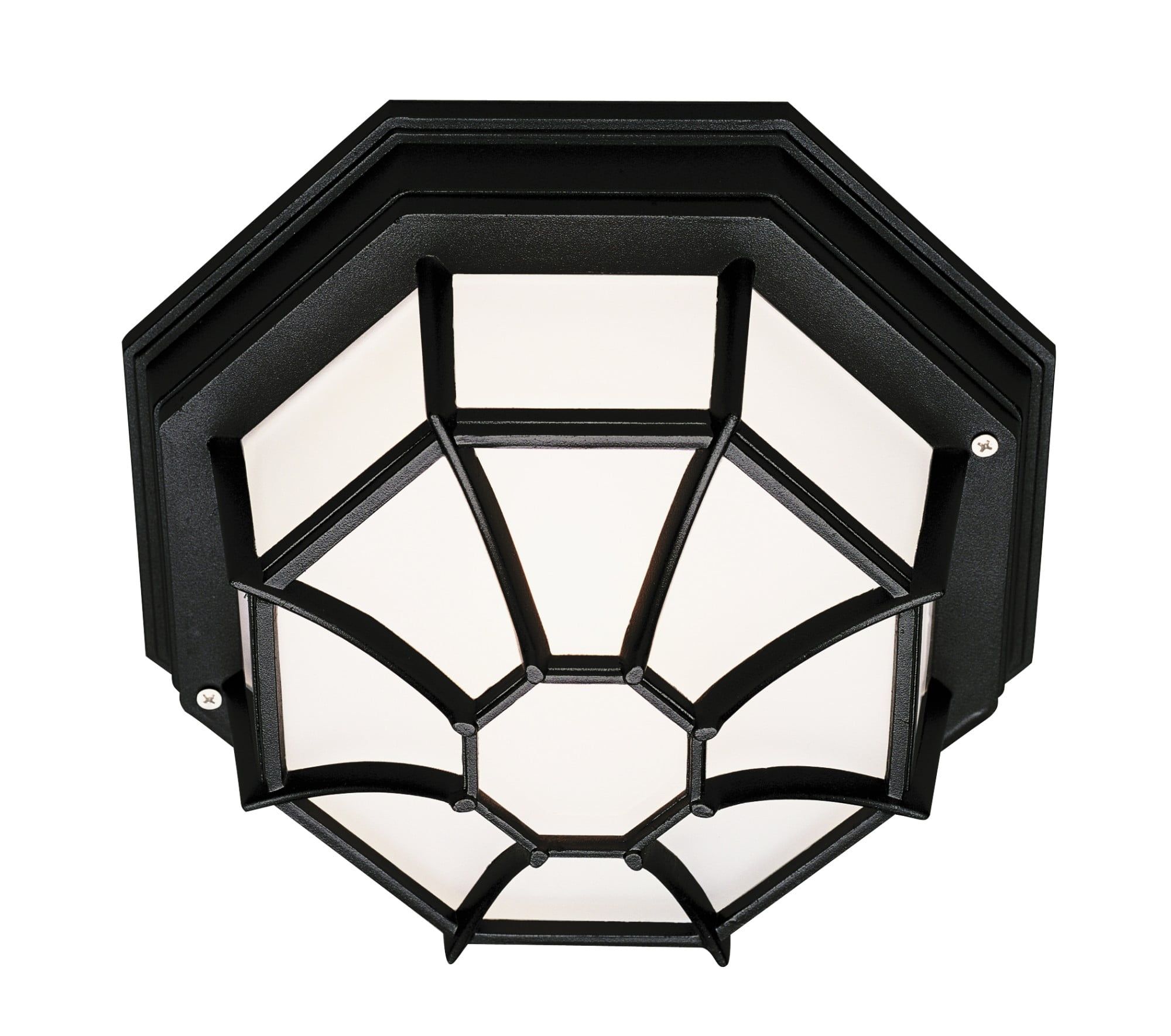 Elegant Black Glass Flush-Mount Light for Indoor/Outdoor