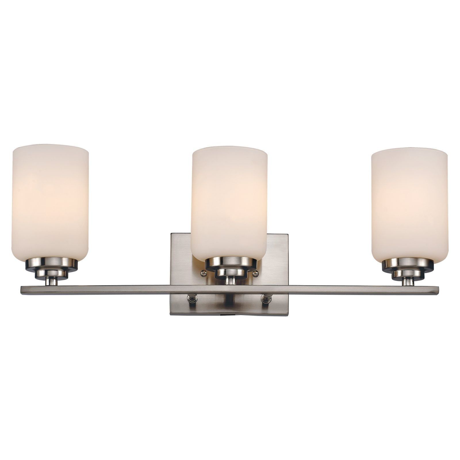 Mod Space Industrial 3-Light Brushed Nickel Bathroom Vanity Light