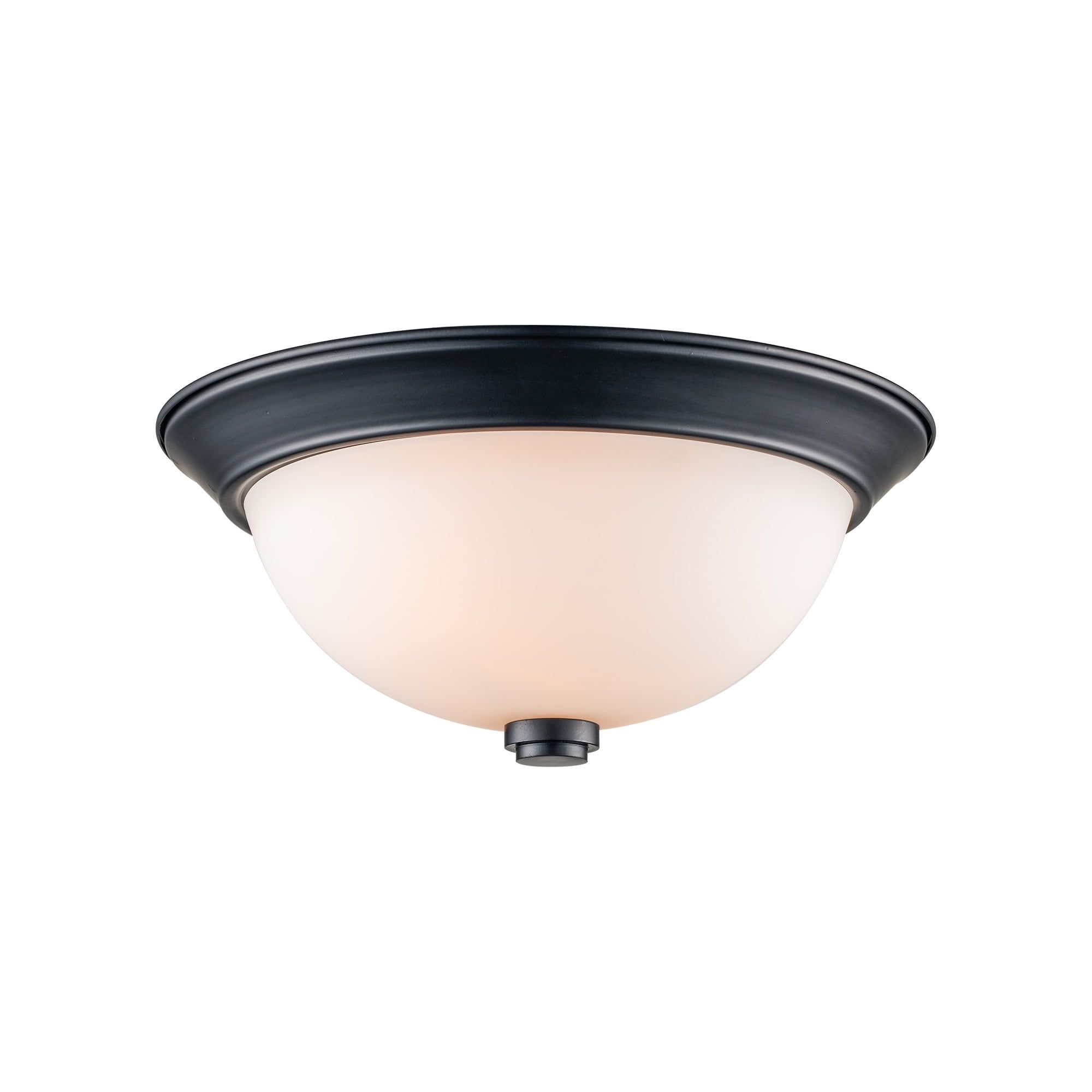 Mod Pod 13" Black Frosted Glass Bowl Flush Mount Ceiling Light