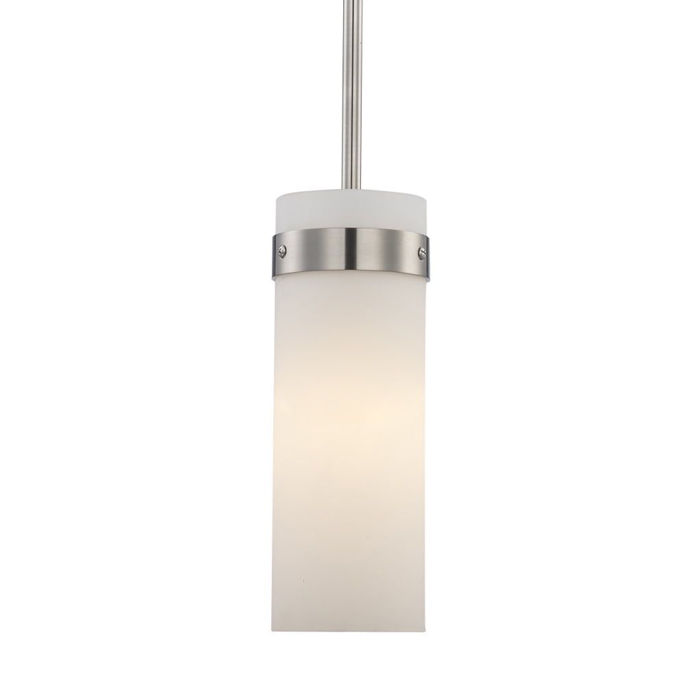 Brushed Nickel Frosted Glass Mini Pendant Light