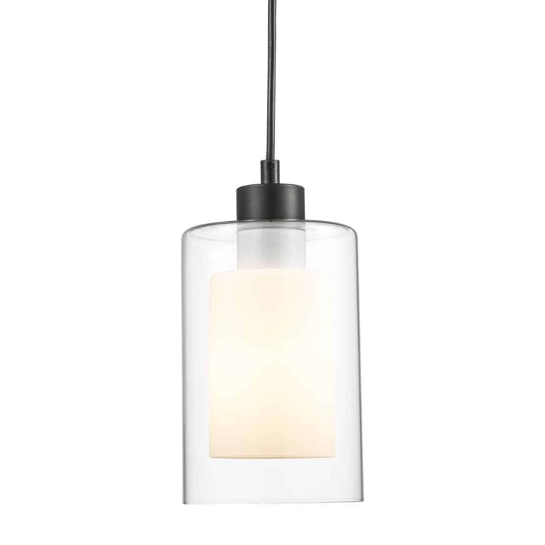 Modesto 5" Black Dual-Glass Mini Pendant Light