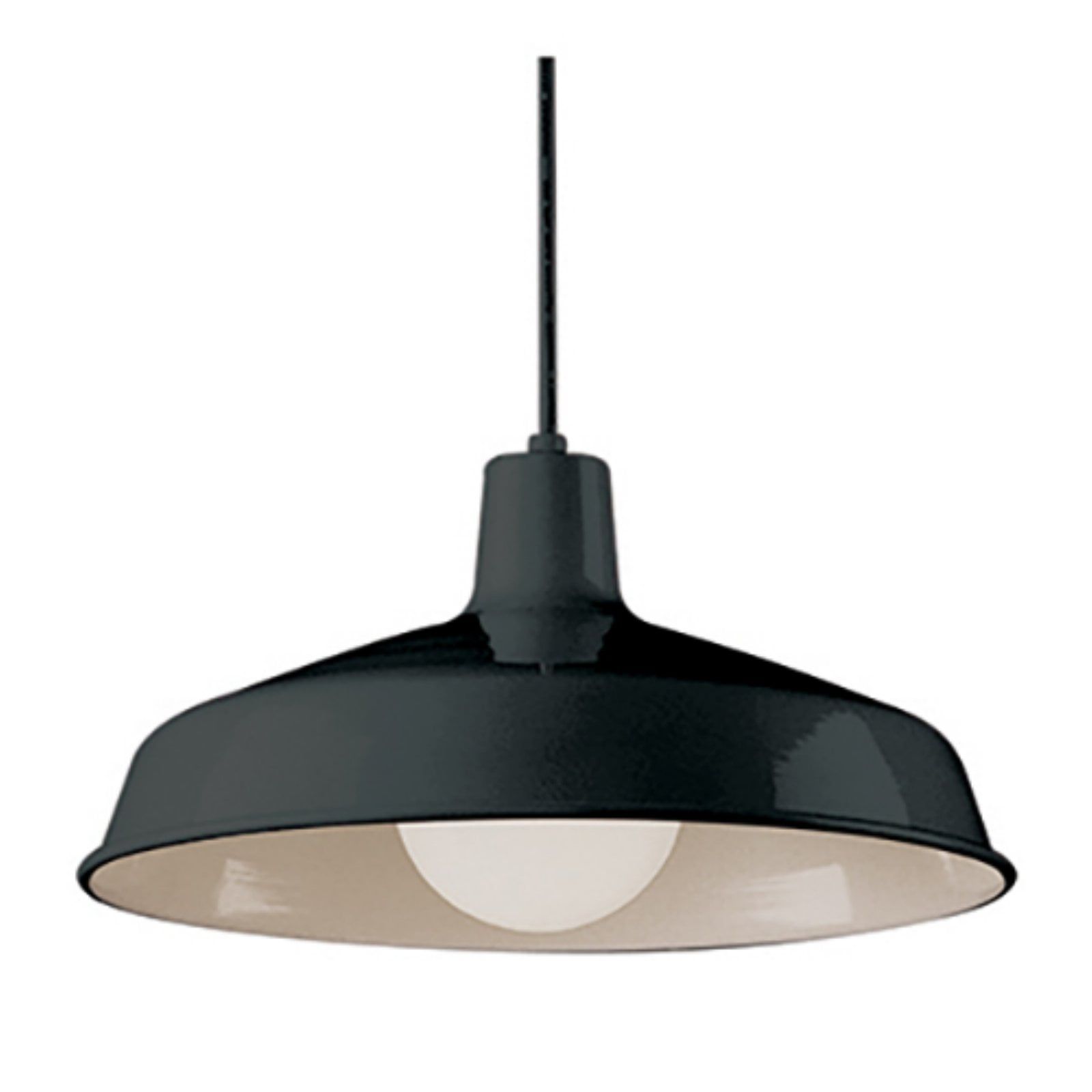 Sherman Industrial Black Metal Dome Pendant Light 15.5"