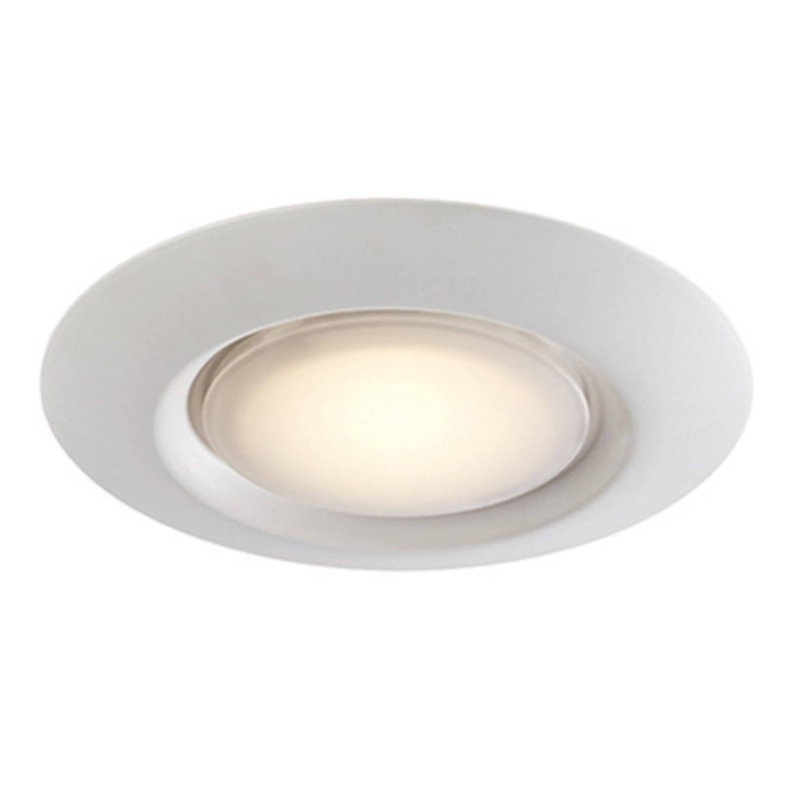 Sleek Contemporary 7.5'' White Glass LED Flush Mount Light