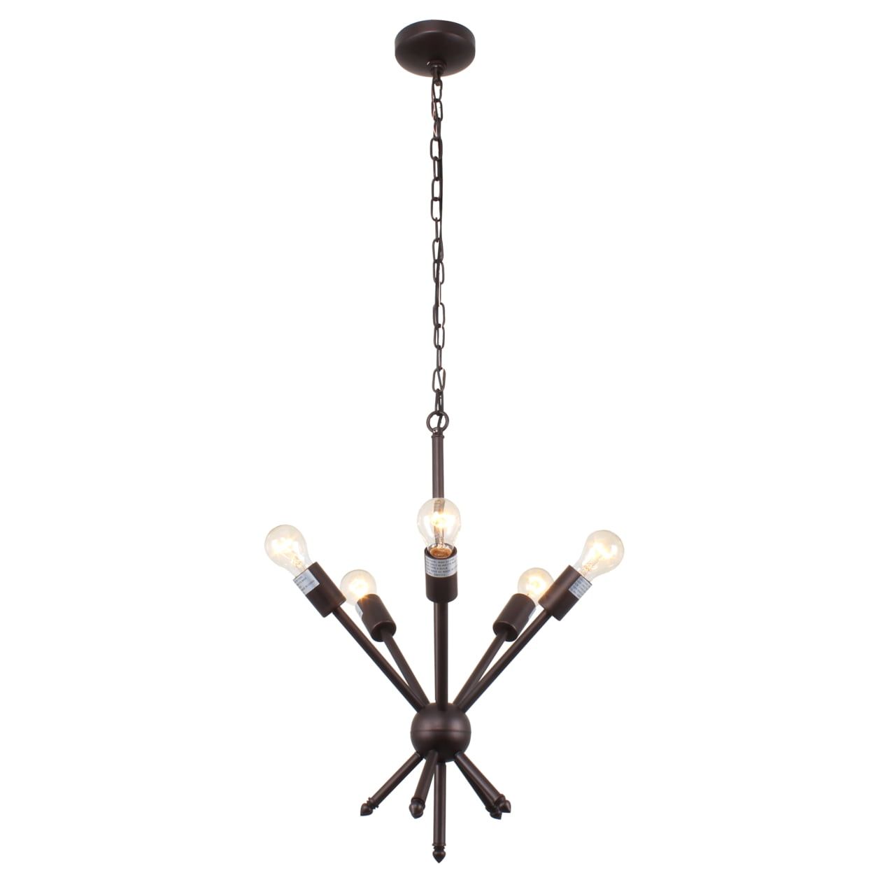 Bronze 5-Light Modern Glass Ceiling Pendant