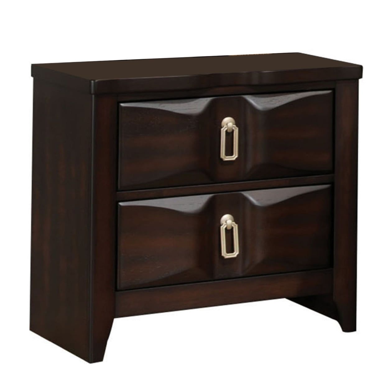 Lancaster Espresso Transitional 2-Drawer Nightstand