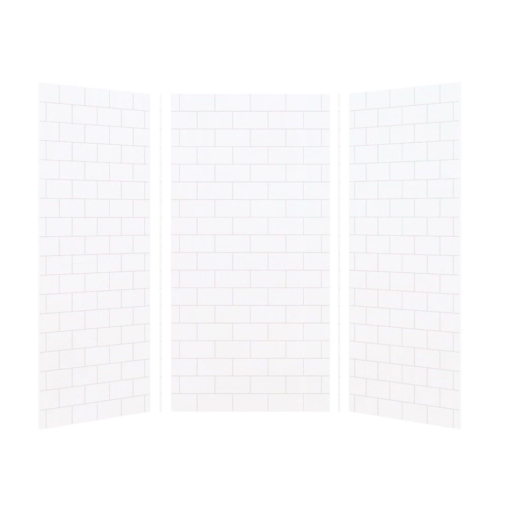 Transolid 36" x 36" x 72" White Subway Tile Shower Wall Kit