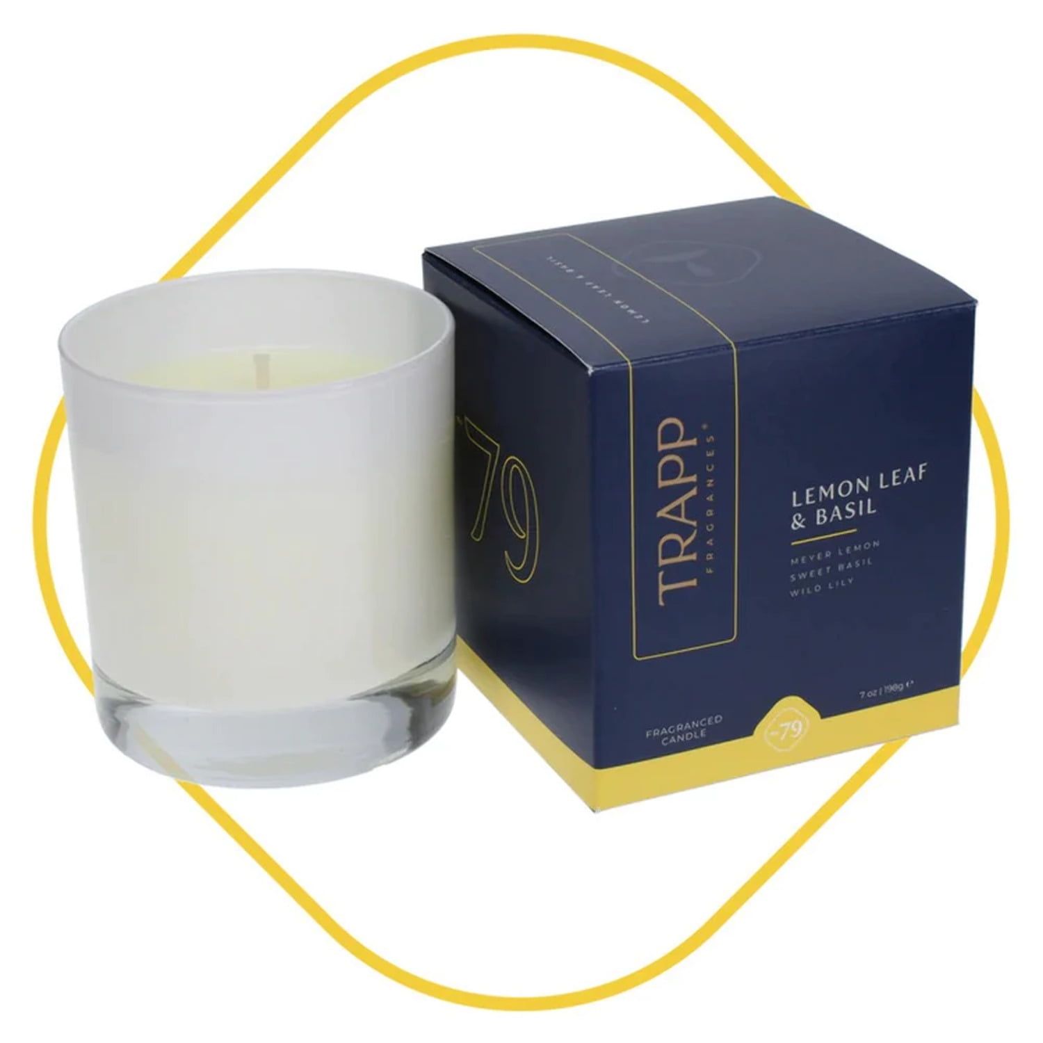 White Soy Jar Candle with Lemon Leaf & Basil Scent