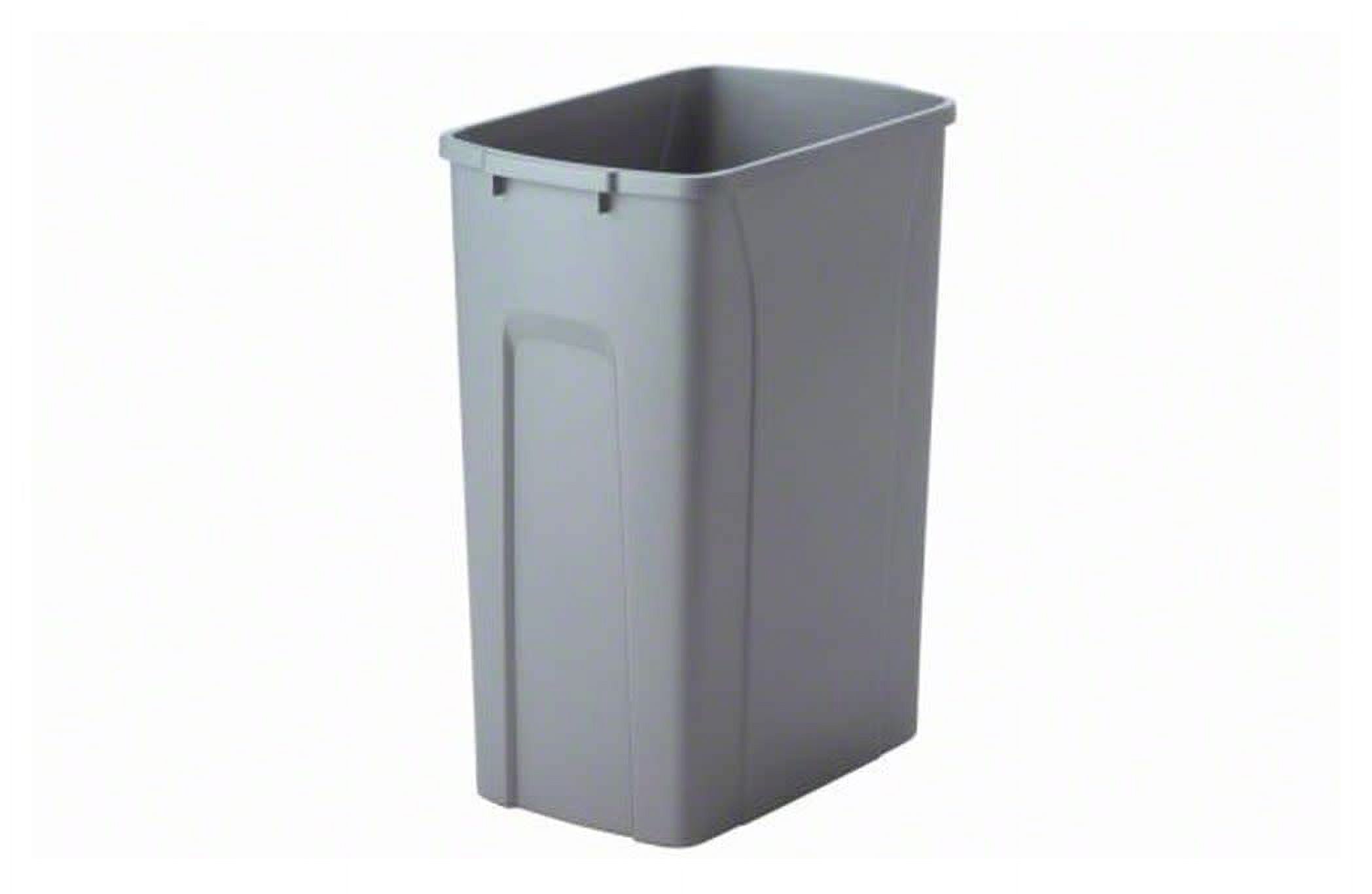 Platinum Gray Plastic Pull-Out Trash Bin, 8.75 Gallons