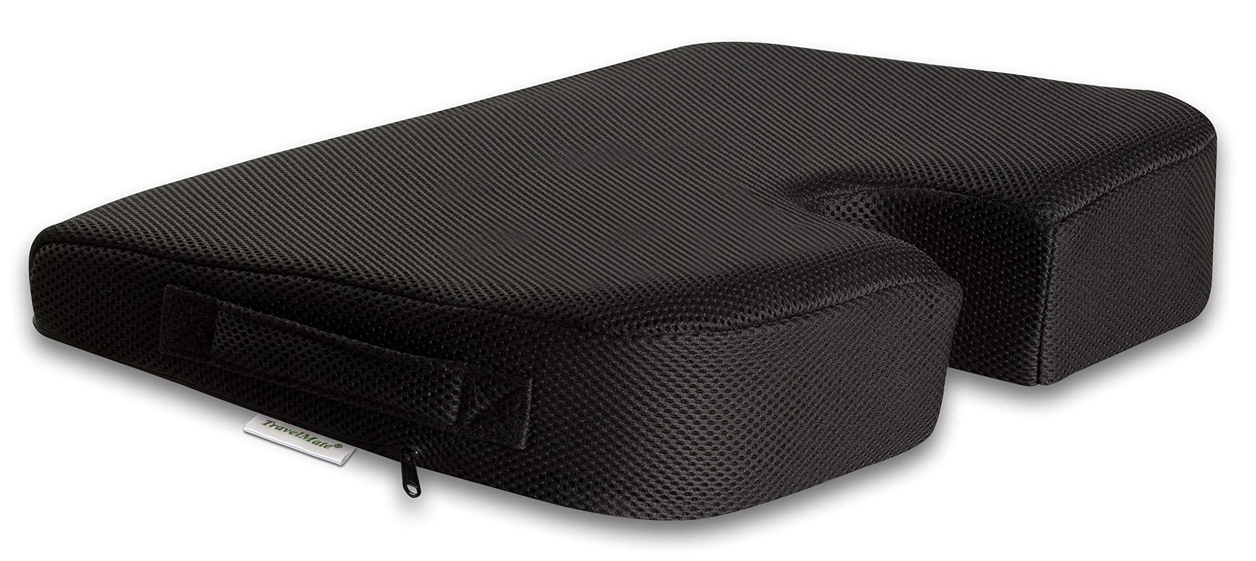 Black Medium-Firm Memory Foam Seat Cushion with Handle