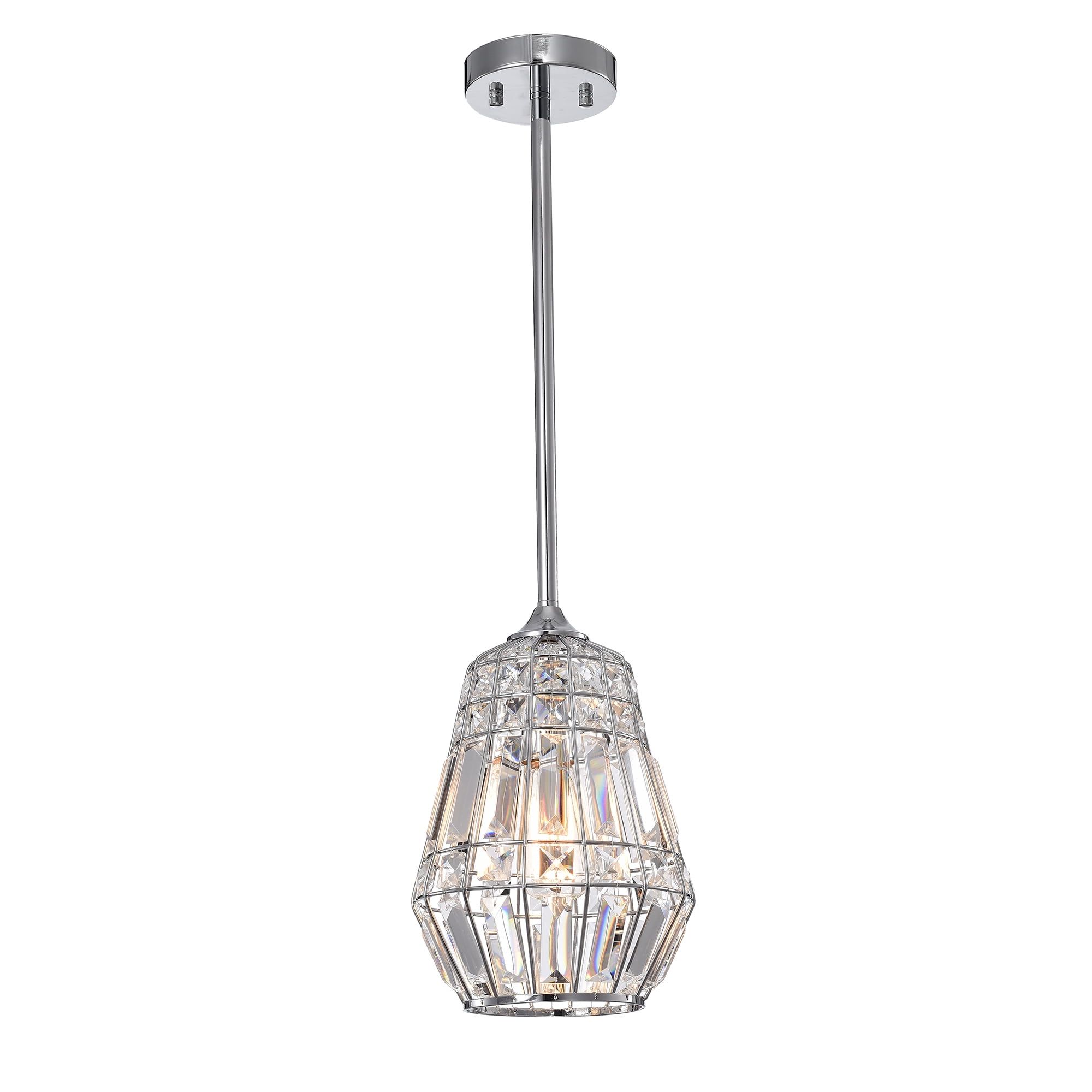 Trazi 29" Crystal and Chrome Contemporary Ceiling Pendant