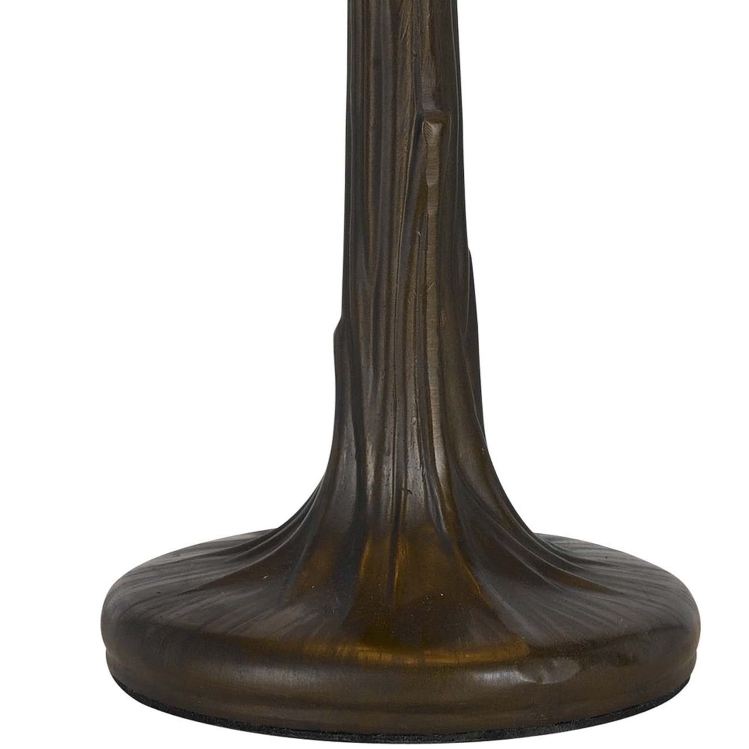 Beige and Bronze Tiffany Table Lamp with Conical Shade