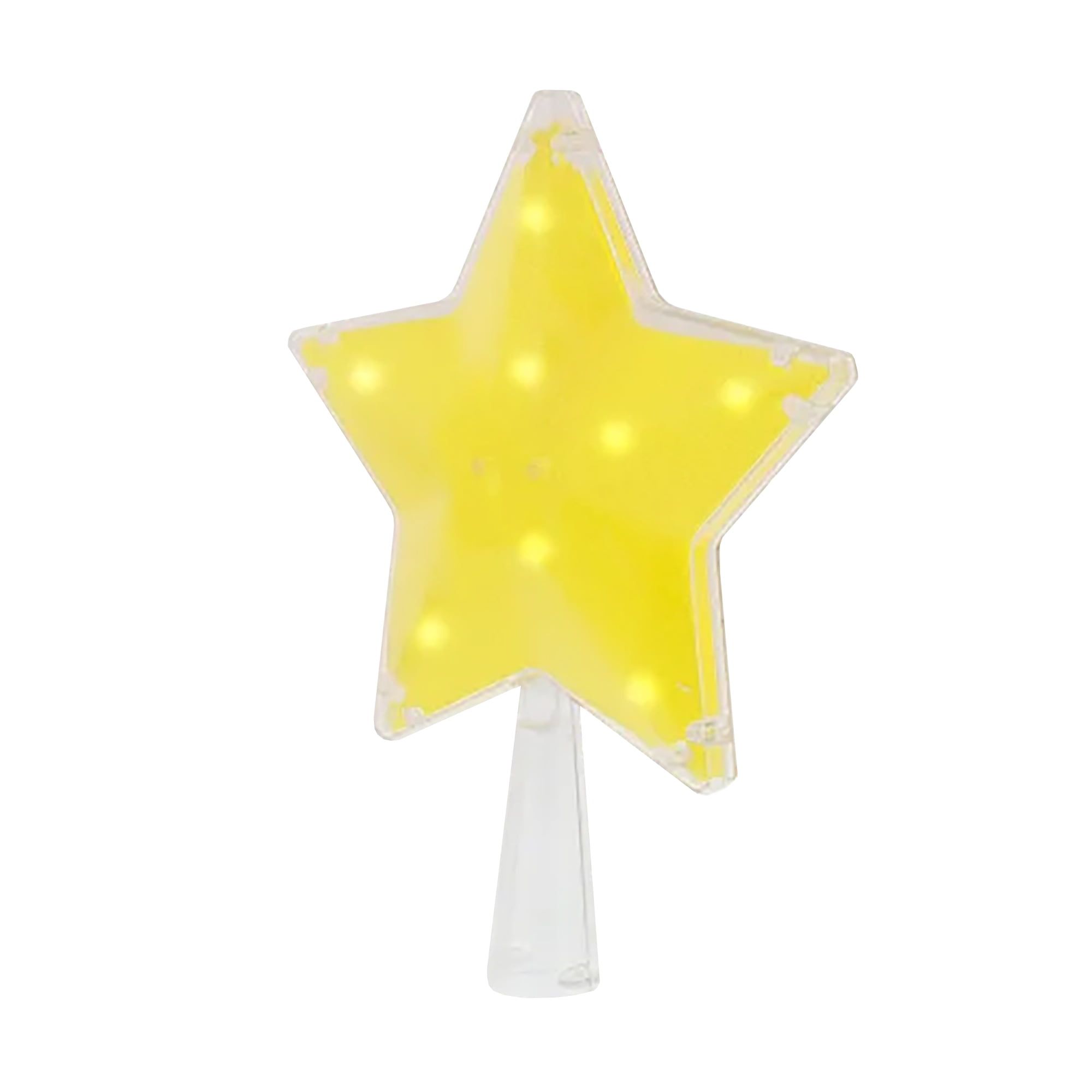 Golden Star Plastic Christmas Tree Topper with LED Lights