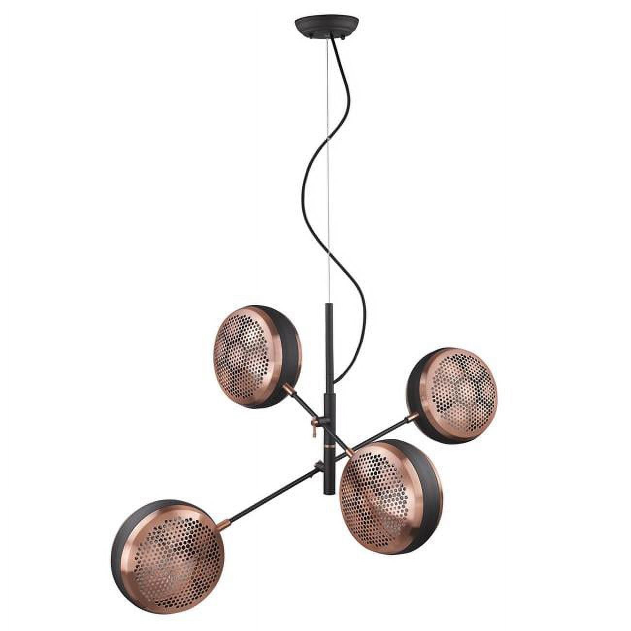 Tholos 39.5" Matte Black Iron 4-Light Pendant