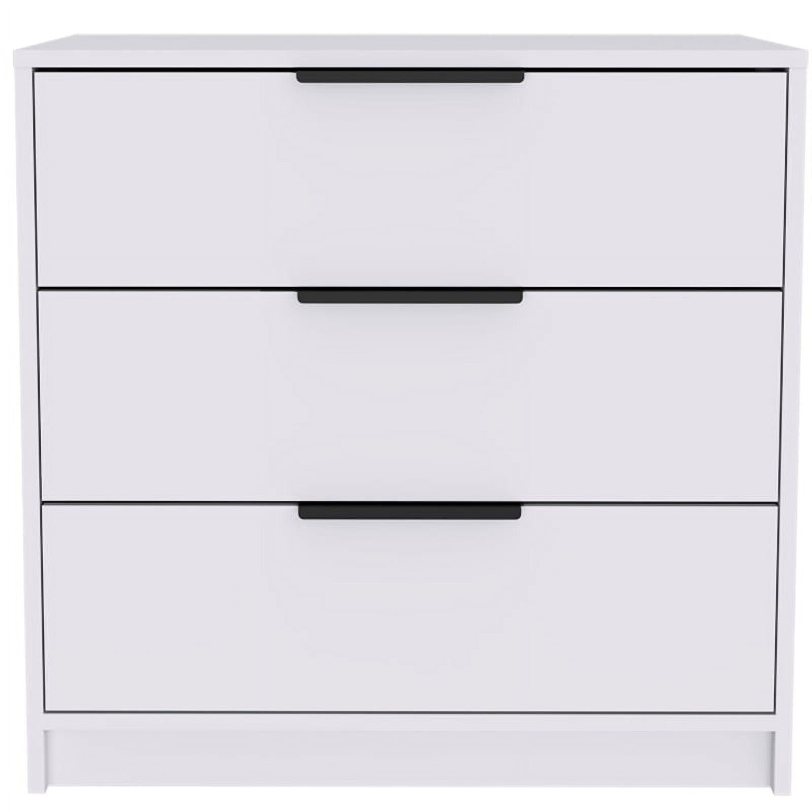 Modern Industrial White 3-Drawer Horizontal Dresser