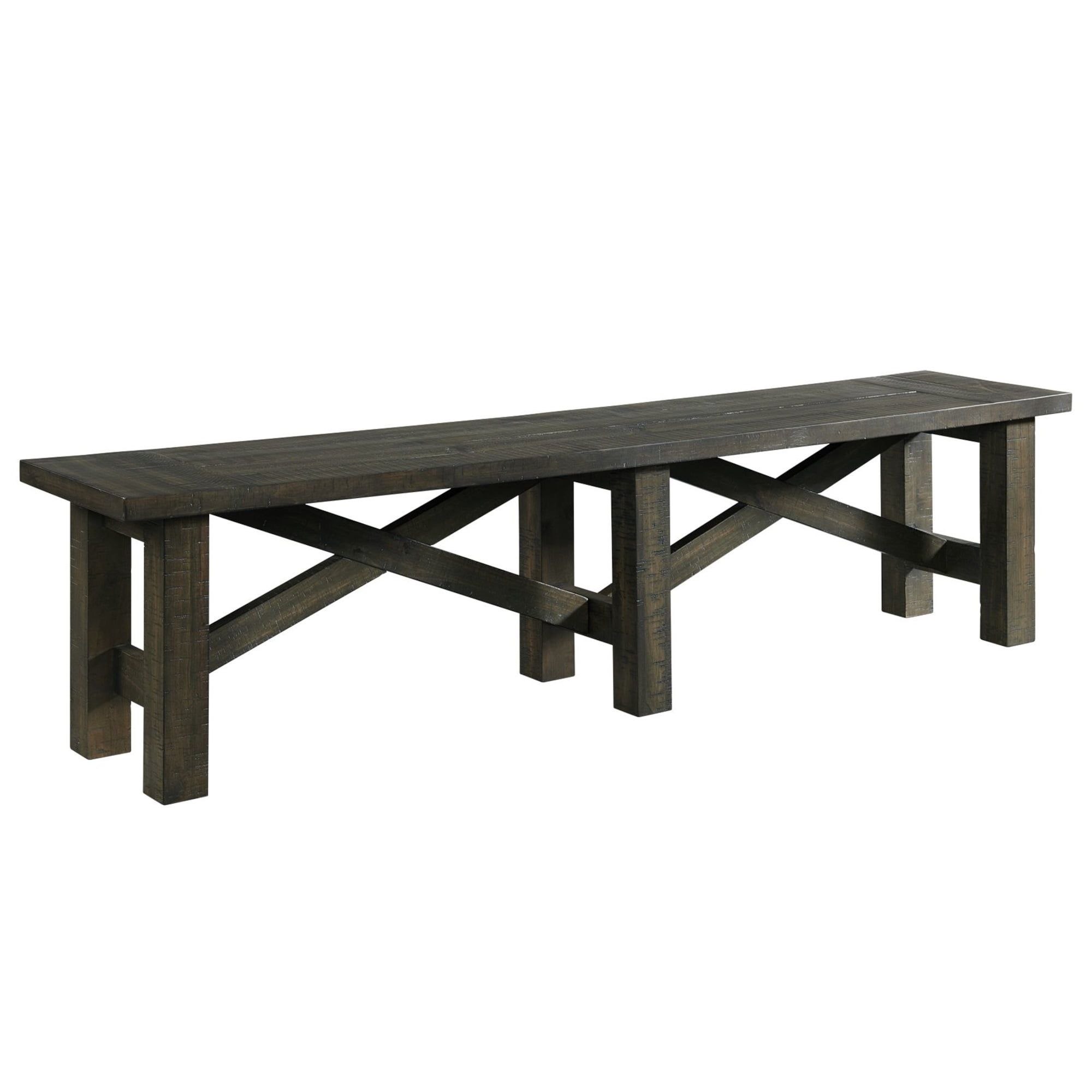 Sunset 72" Distressed Gray Wood Dining Bench