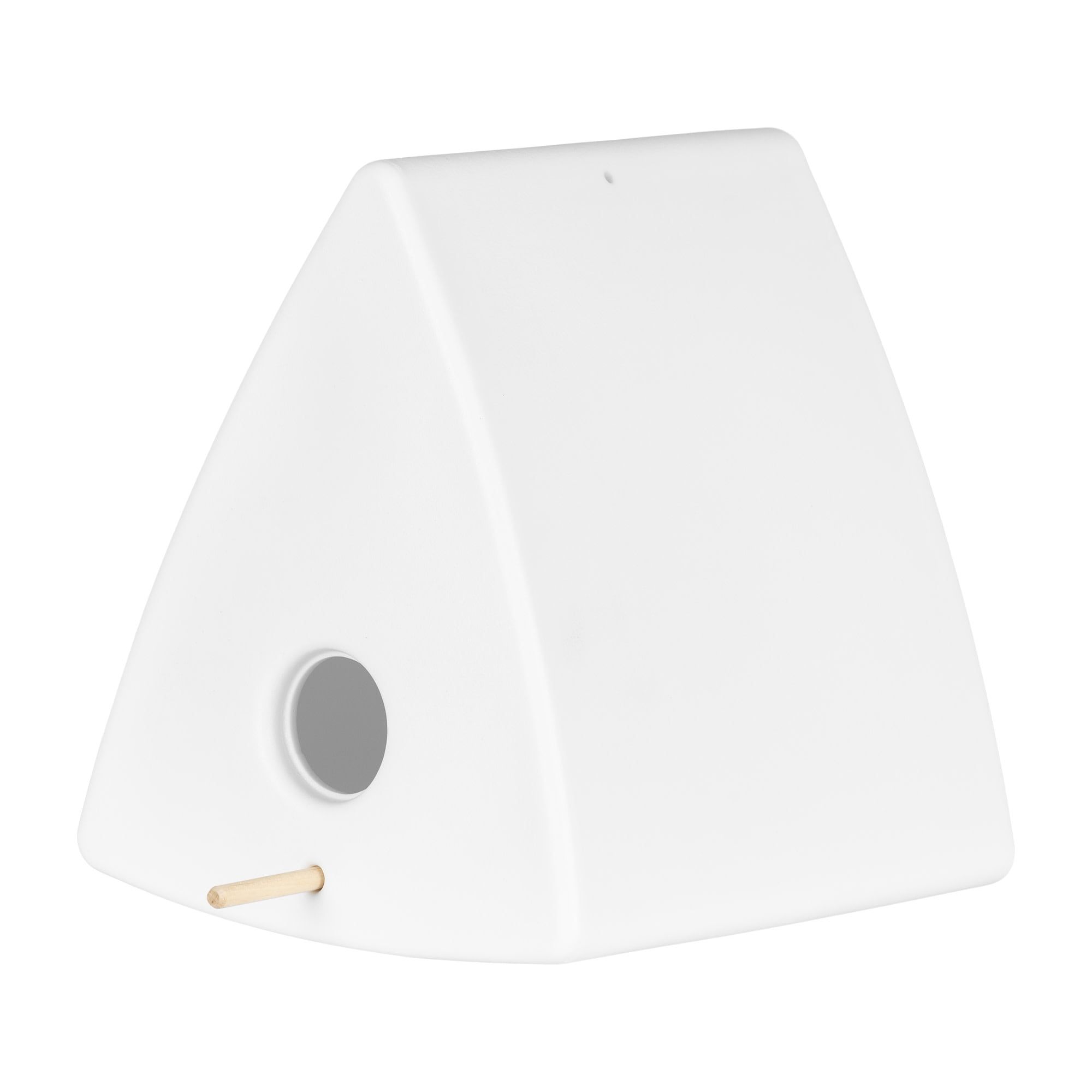 White Triangle Polyethylene Resin Birdhouse