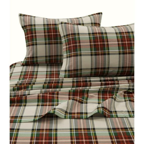 Charleston Plaid Full Cotton Flannel Deep Pocket Sheet Set