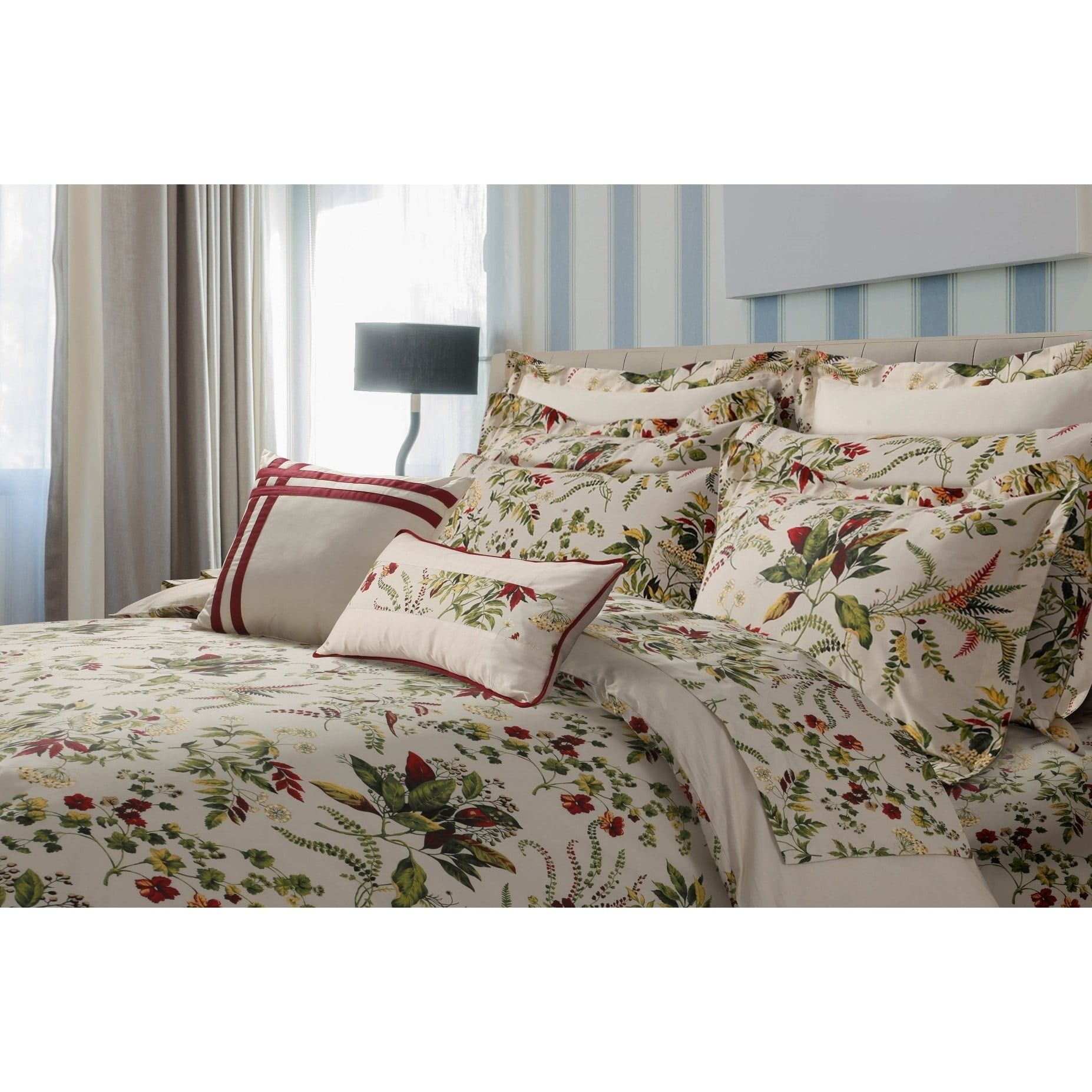 Maui Floral Queen Cotton Percale 5-Piece Duvet Cover Set