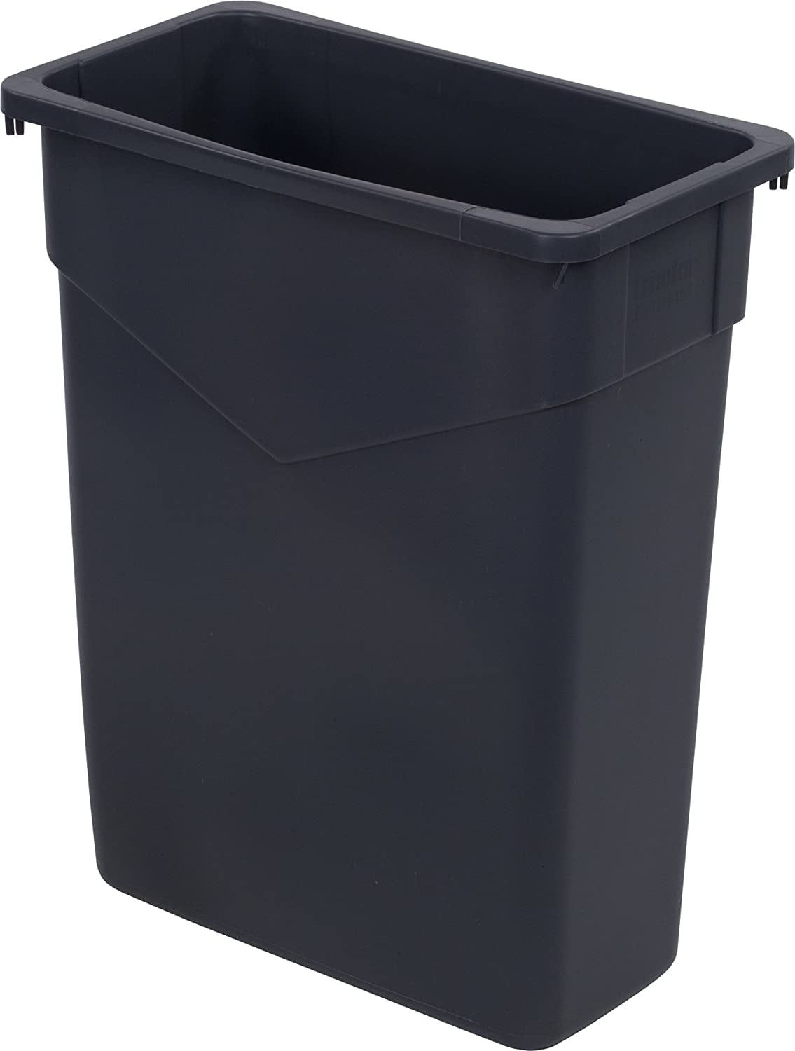 Gray 15 Gallon Rectangular Plastic Commercial Trash Can