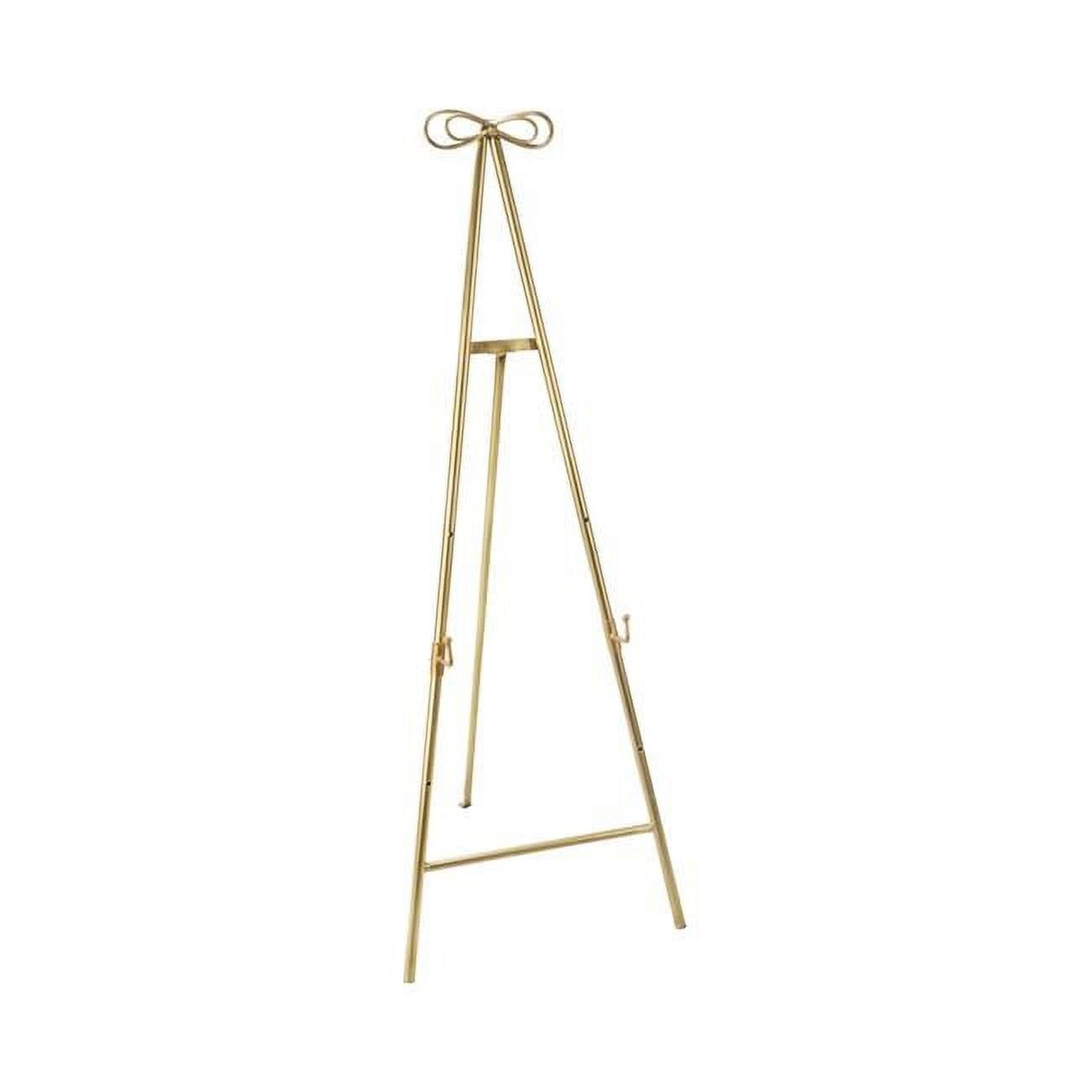 Gold Metal Folding Tripod Floor Easel with Bow Accent