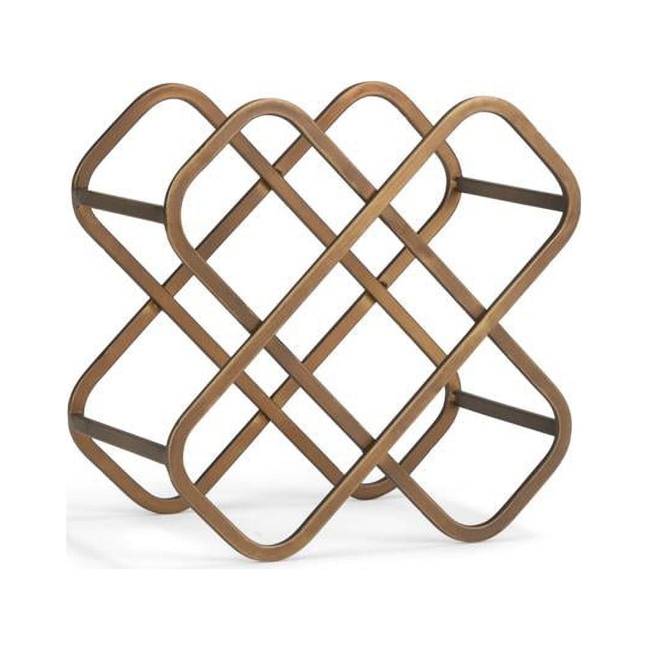 Geometric Gold Metal 5-Bottle Tabletop Wine Holder