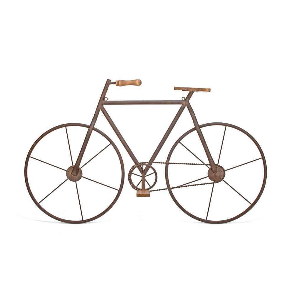 Rustic Brown Metal and Wood Bicycle Wall Art