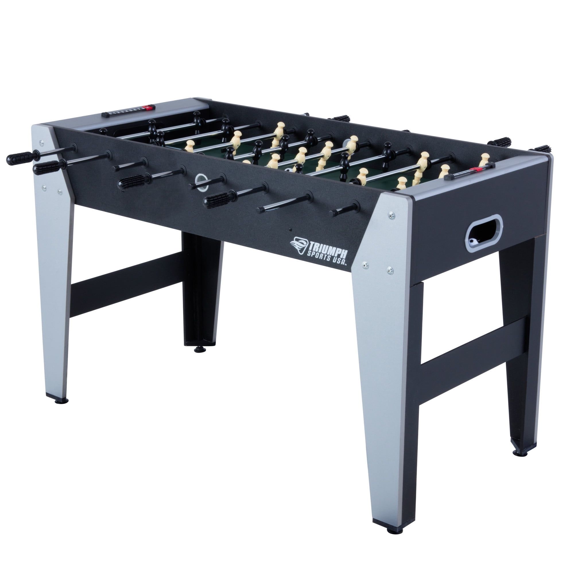 Triumph 48 Inch Black and Silver Foosball Table