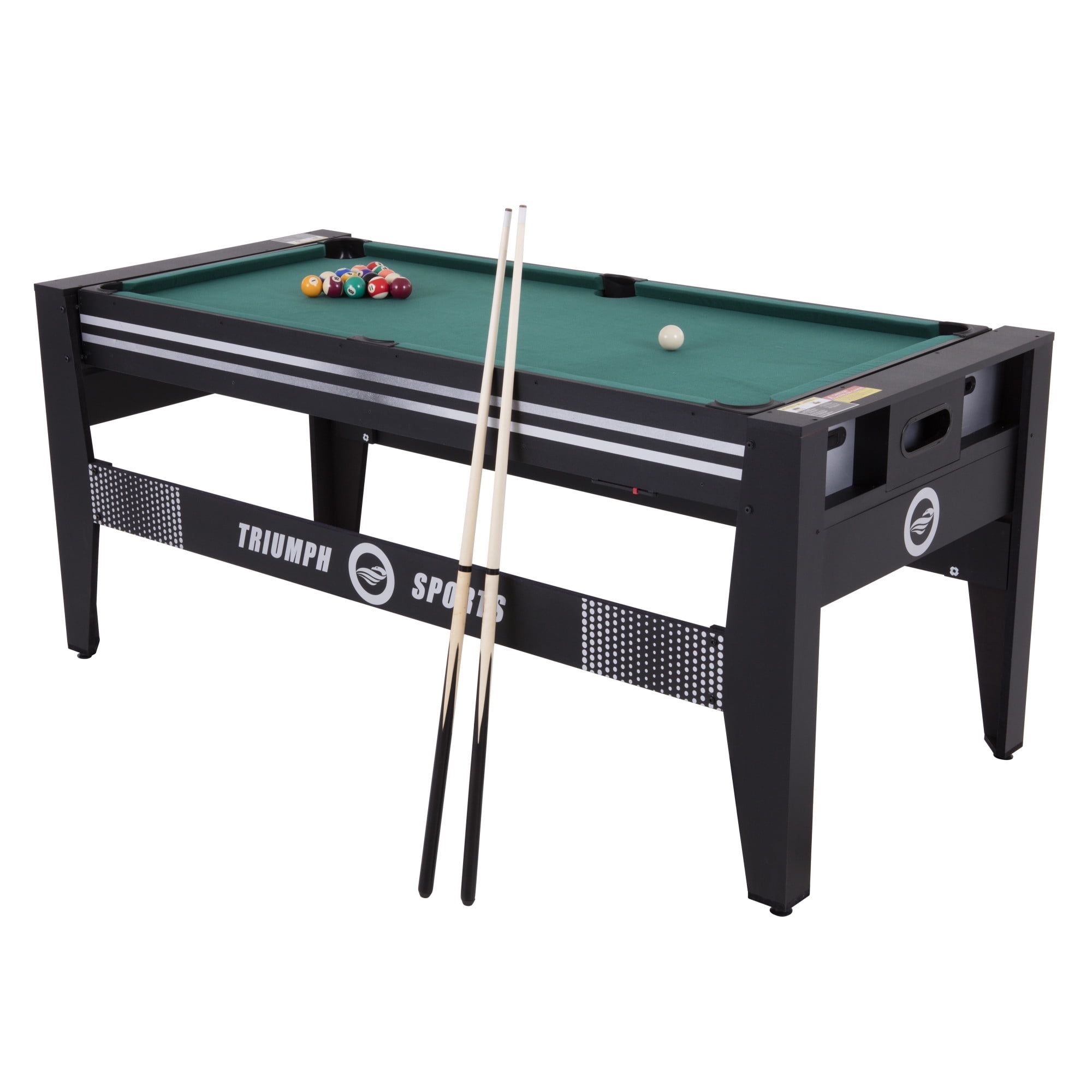 Triumph 72" Black 4-in-1 Multi-Game Swivel Table