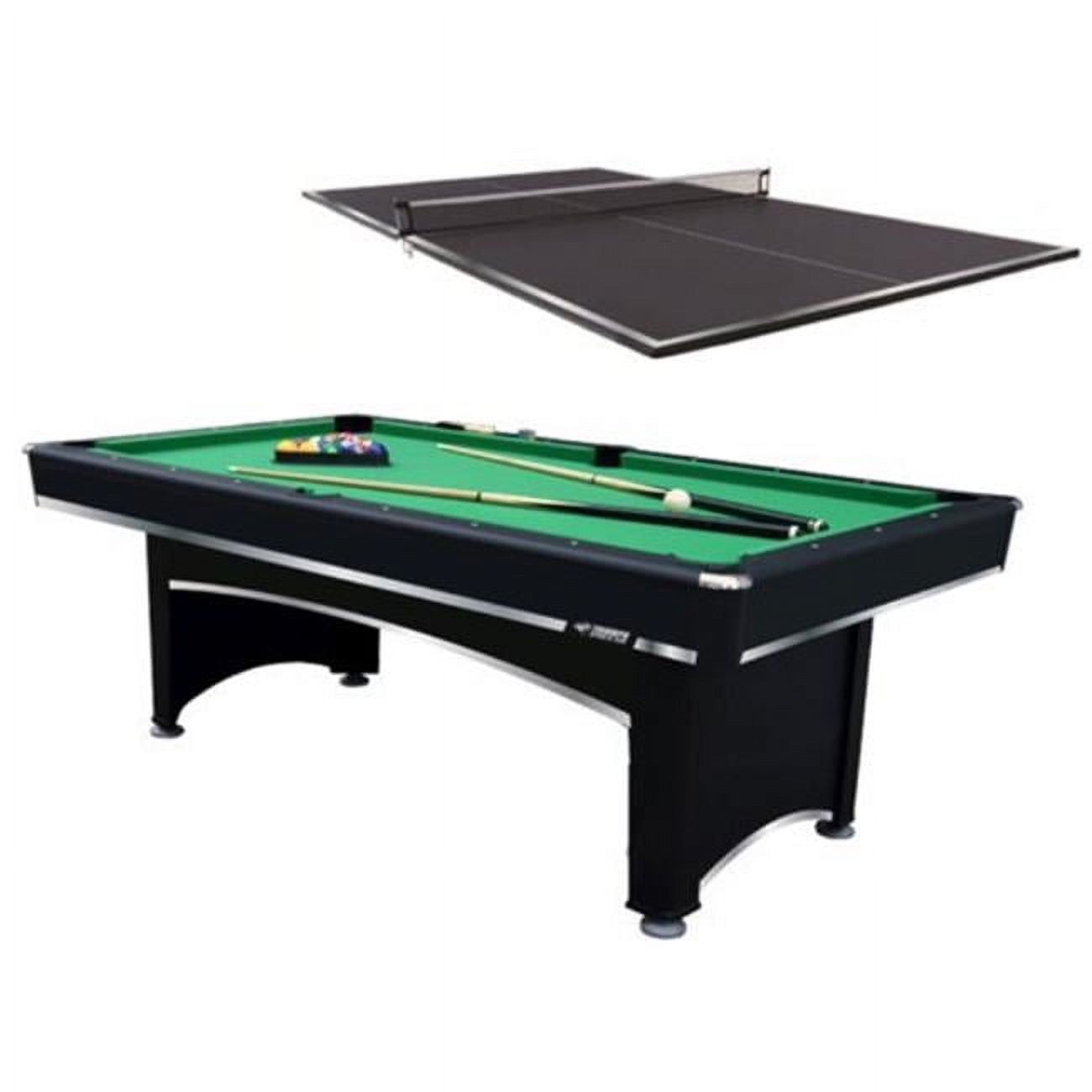 Triumph 84" Black Alloy Steel Billiard Table with Table Tennis Top