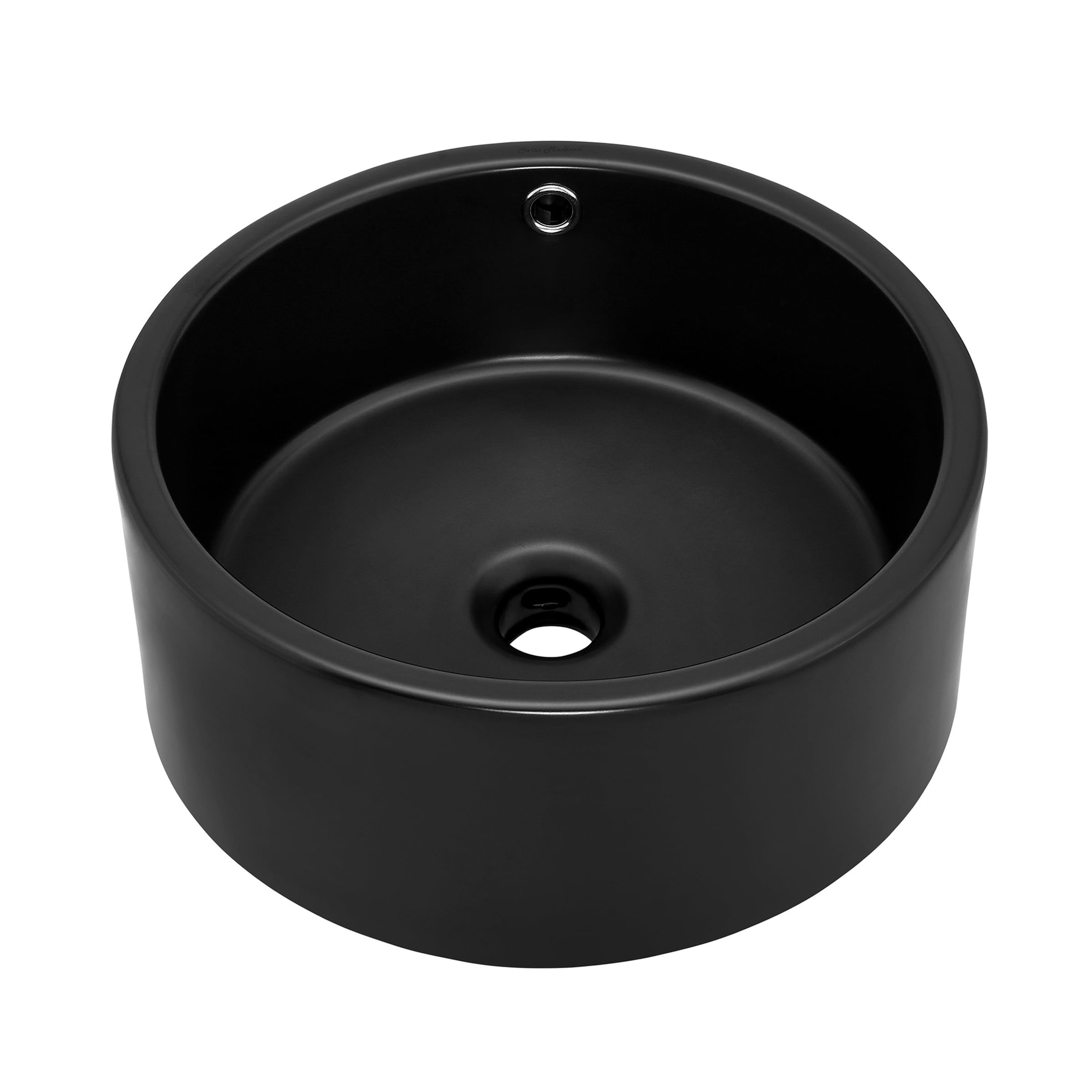 Trocadéro 16.5" Matte Black Ceramic Round Vessel Sink