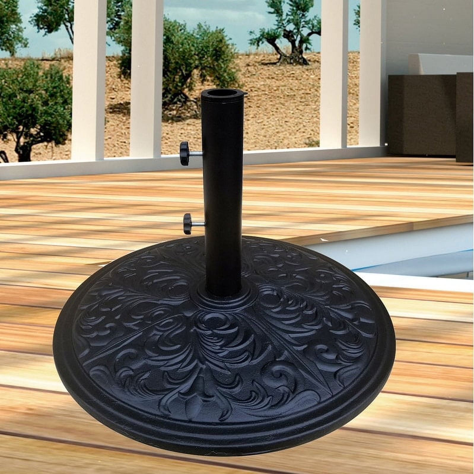 Black Cast Iron 50 lb Decorative Umbrella Base