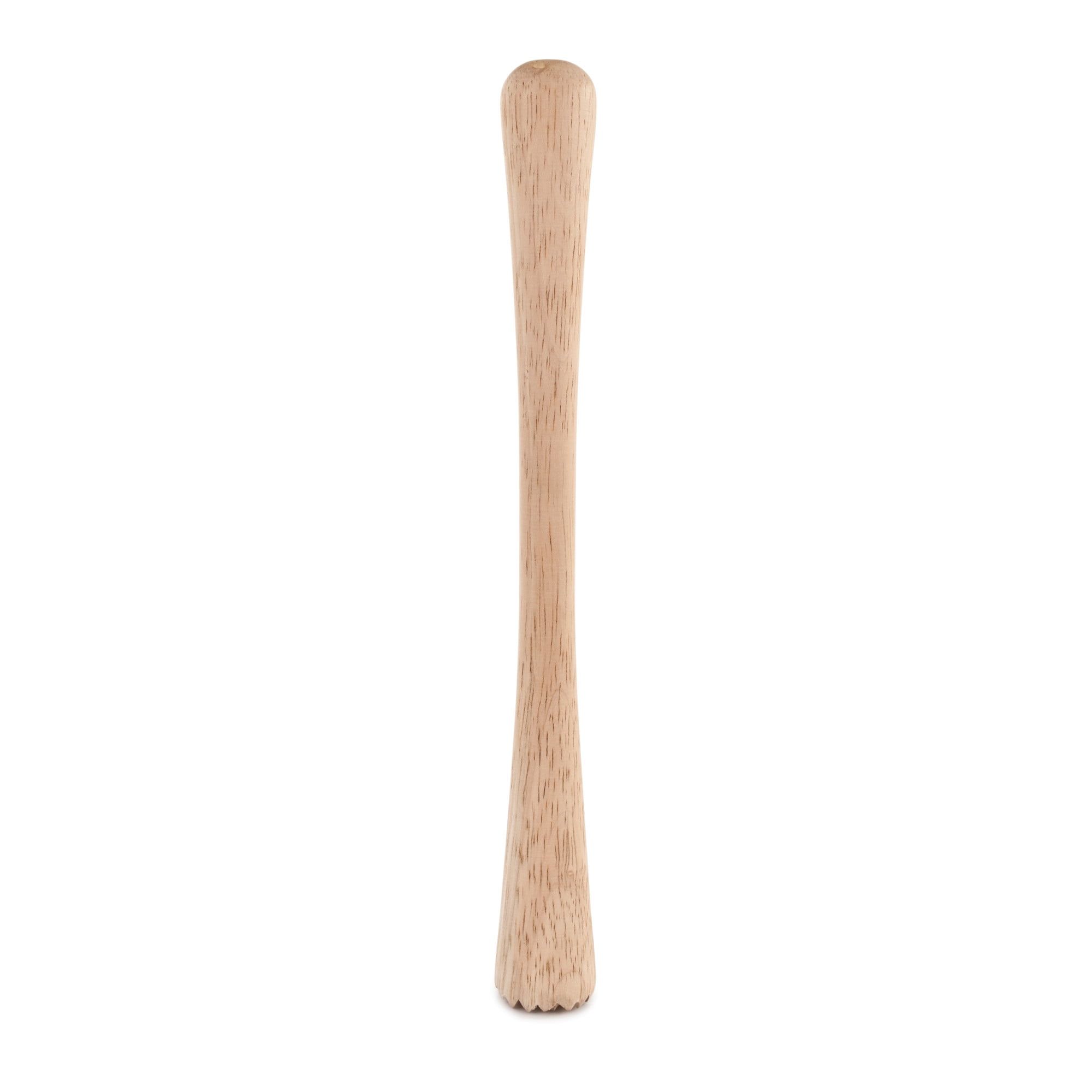 Natural Wood Ergonomic Cocktail Muddler with Serrated Base