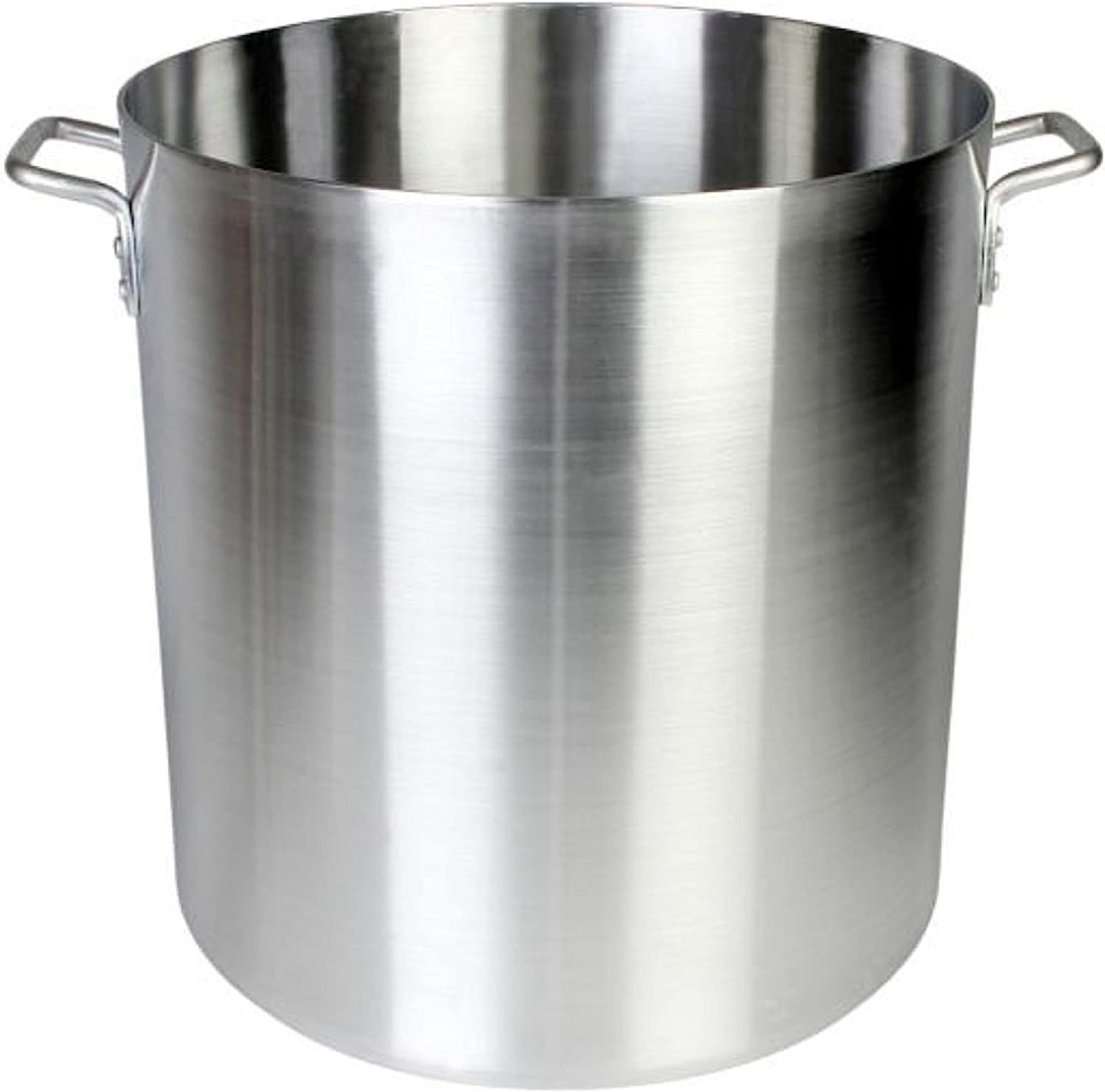 80 Quart Silver Aluminum Stockpot with Riveted Handles