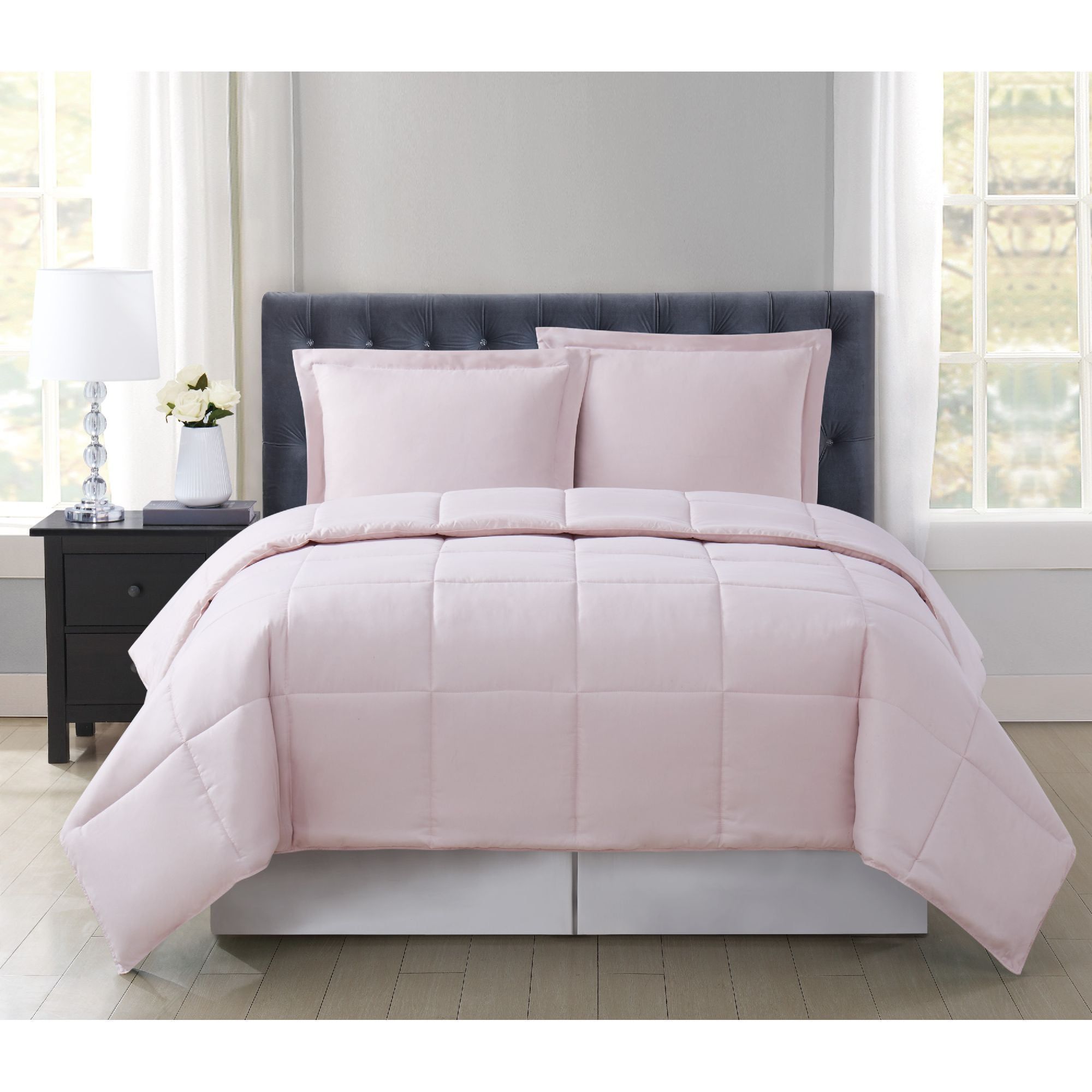 Blush King Reversible Down Alternative Microfiber Comforter Set