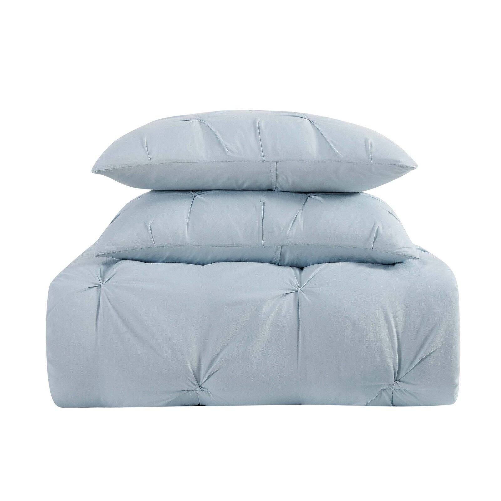 Light Blue King Microfiber Down Alternative Comforter Set
