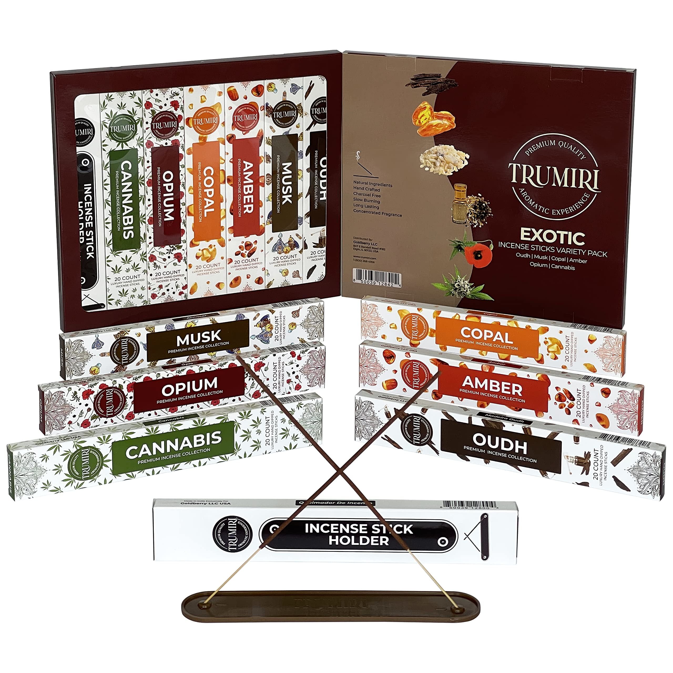 Exotic 9-Inch Incense Sticks Variety Pack with Holder