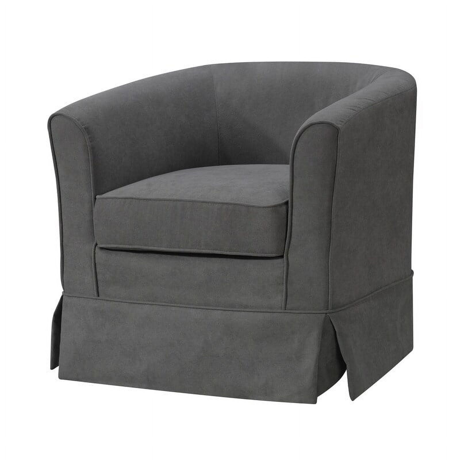 Tucker 28" Gray Woven Fabric Swivel Barrel Chair