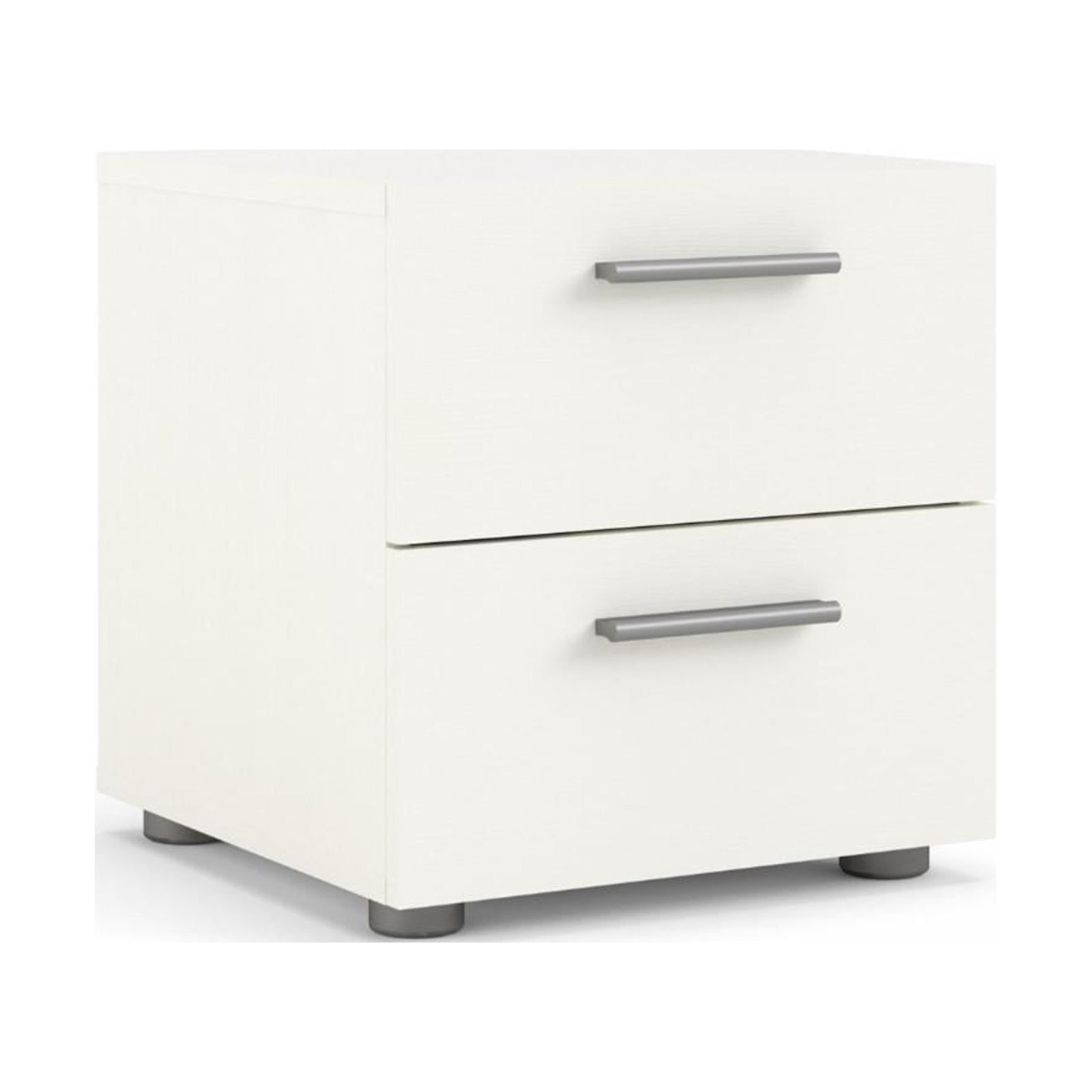White Woodgrain 2-Drawer Rectangle Nightstand
