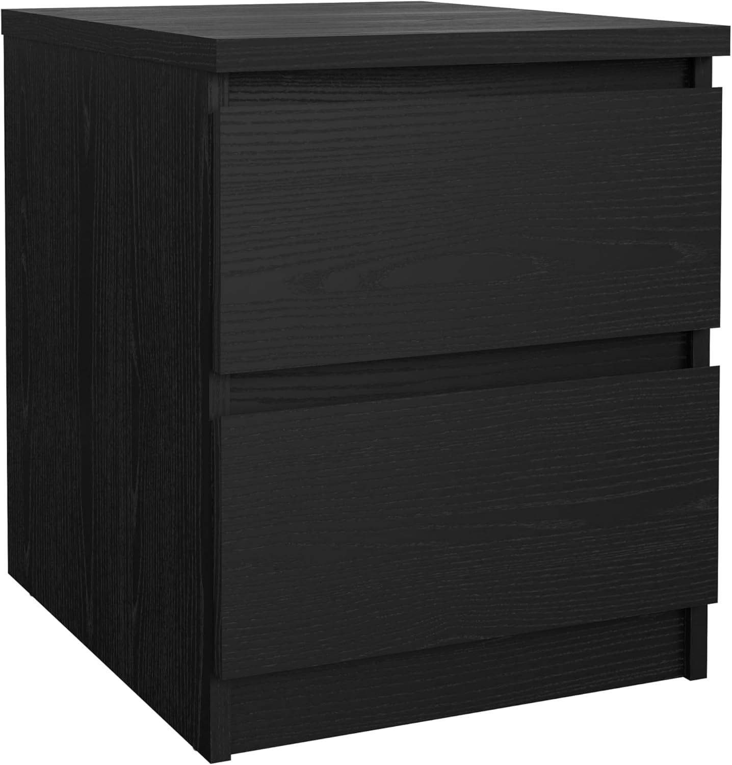 Scottsdale Black Woodgrain 2-Drawer Nightstand