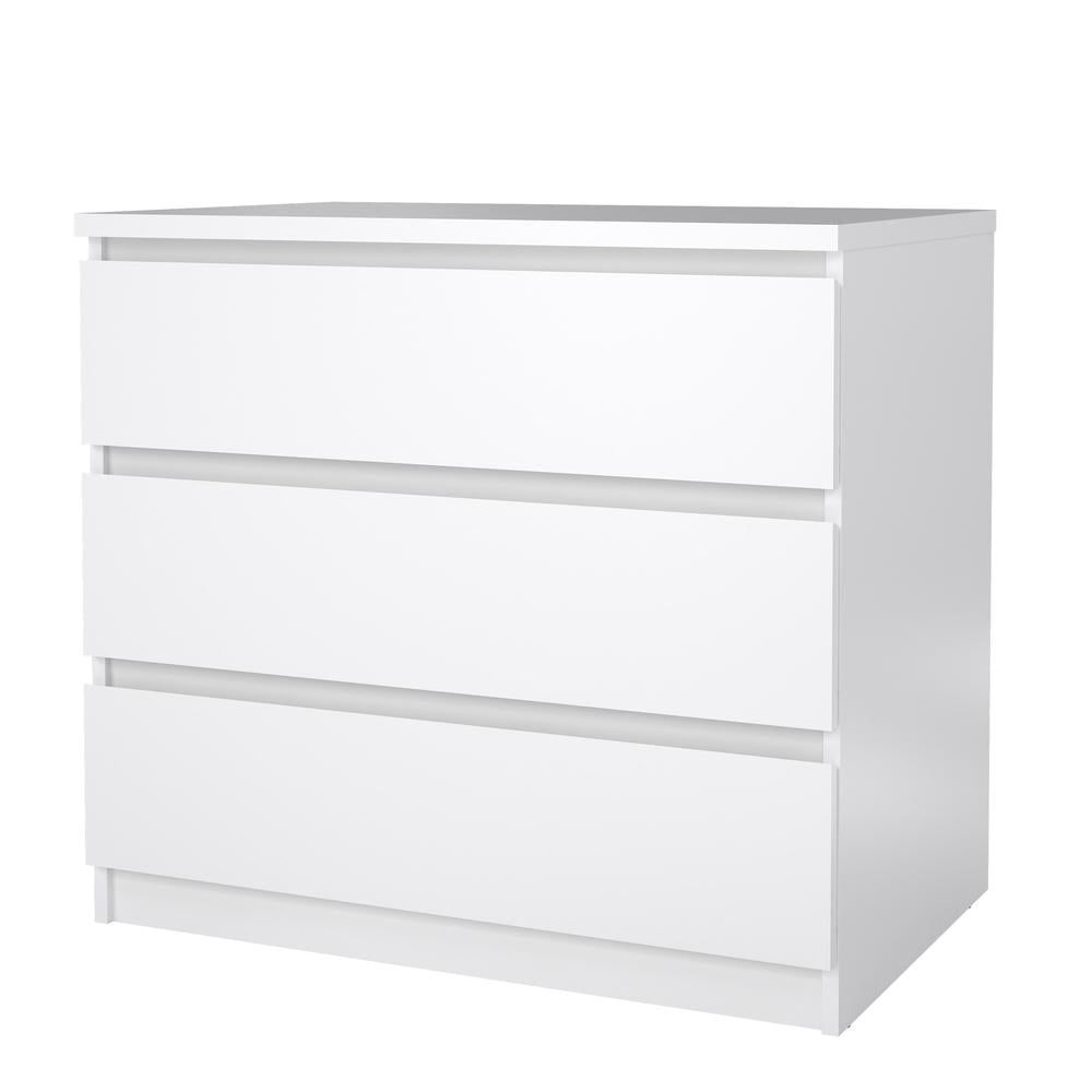 White High Gloss 3-Drawer Compact Chest