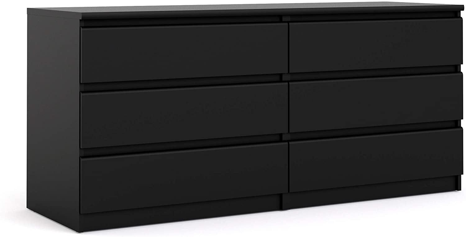 Black Matte Double Dresser with Ball Bearing Glides