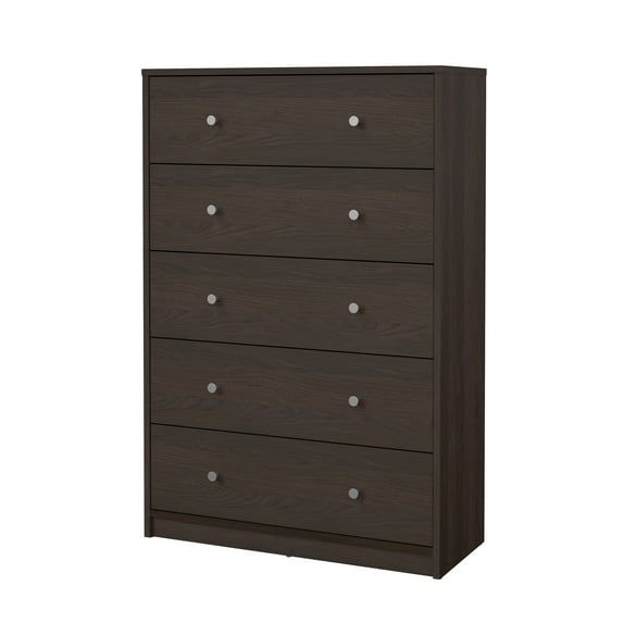Portland Extra Deep 5-Drawer Vertical Chest in Coffee Brown
